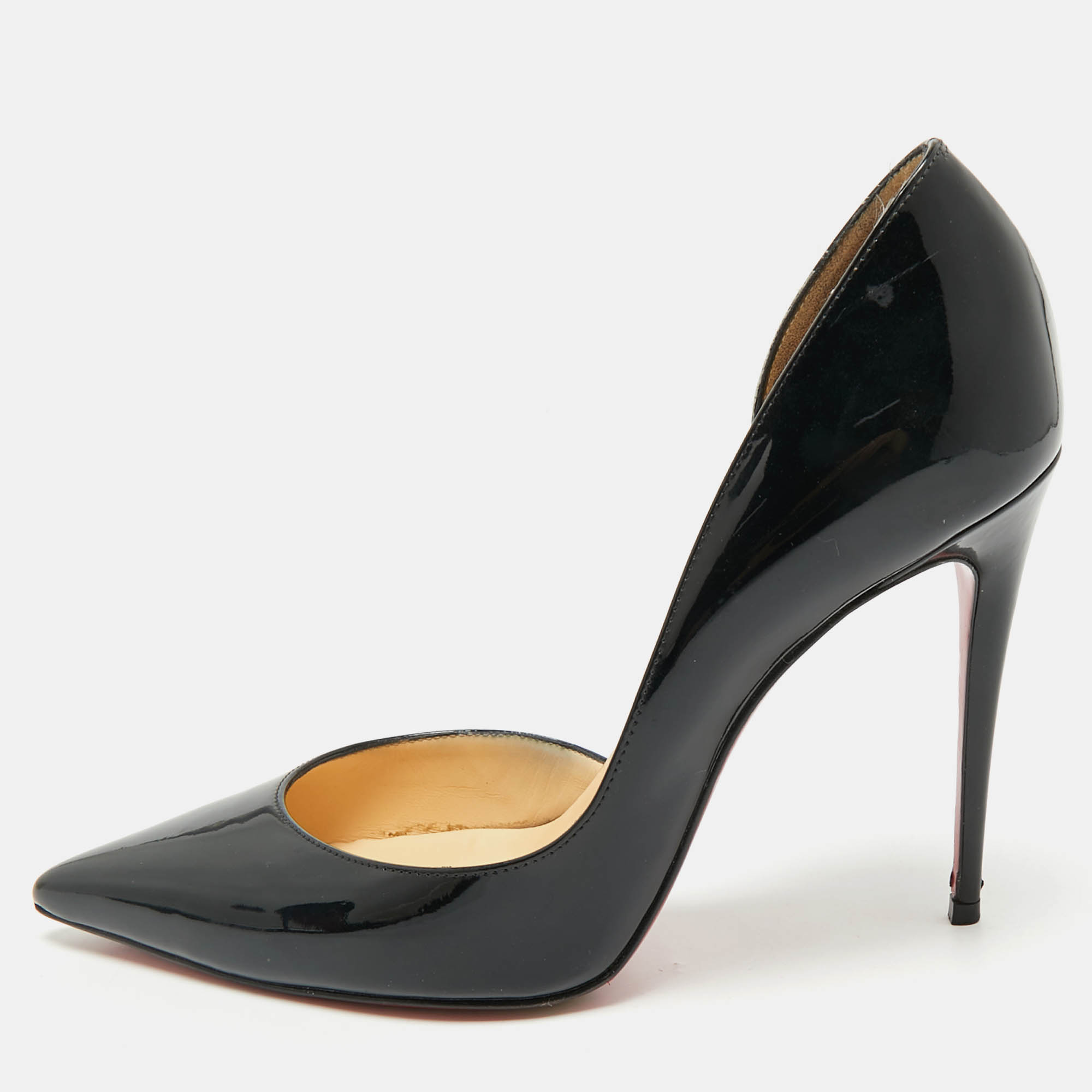 

Christian Louboutin Black Patent Leather Iriza D'orsay Pumps Size