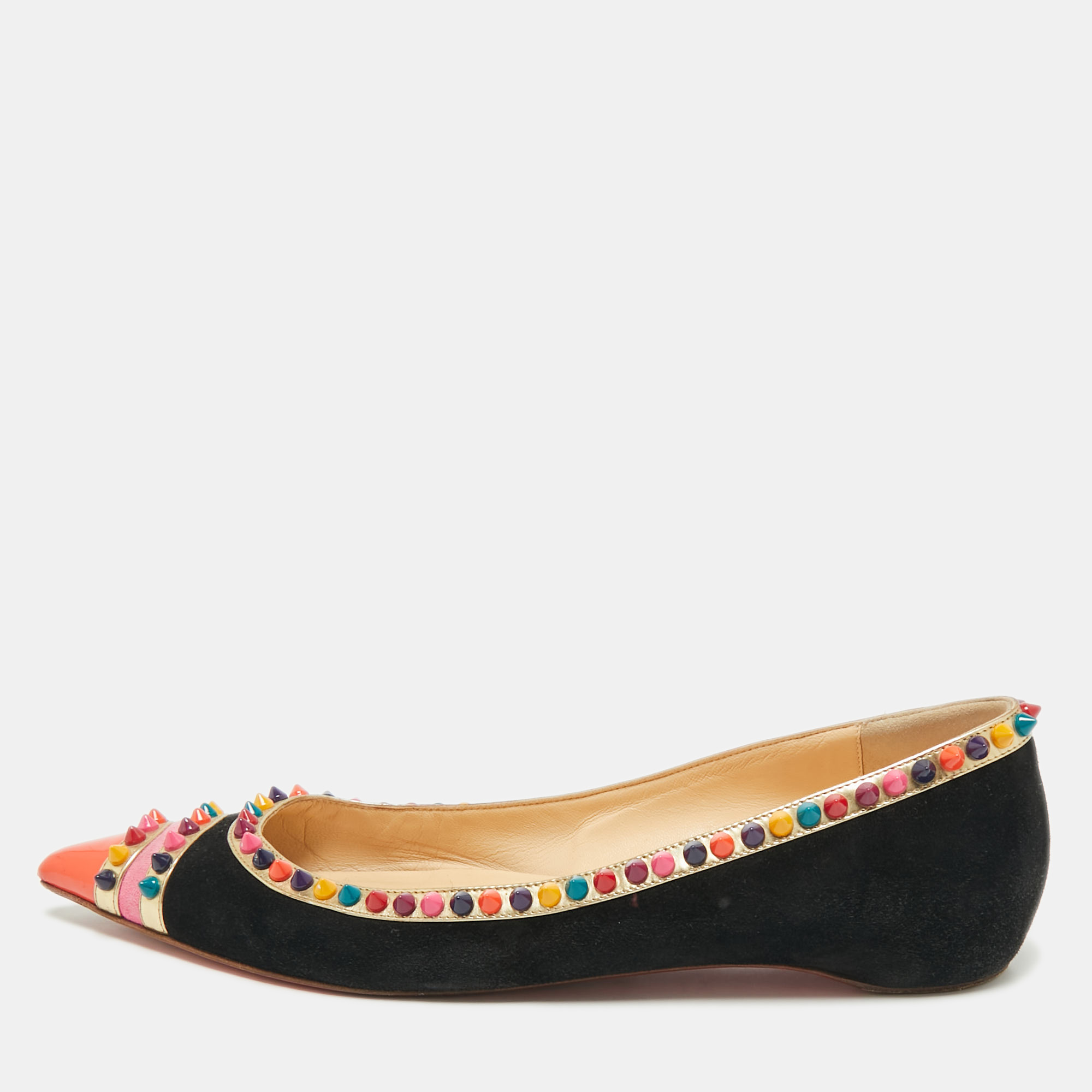 

Christian Louboutin Tricolor Suede and Patent Leather Malabar Hill Ballet Flats Size, Multicolor