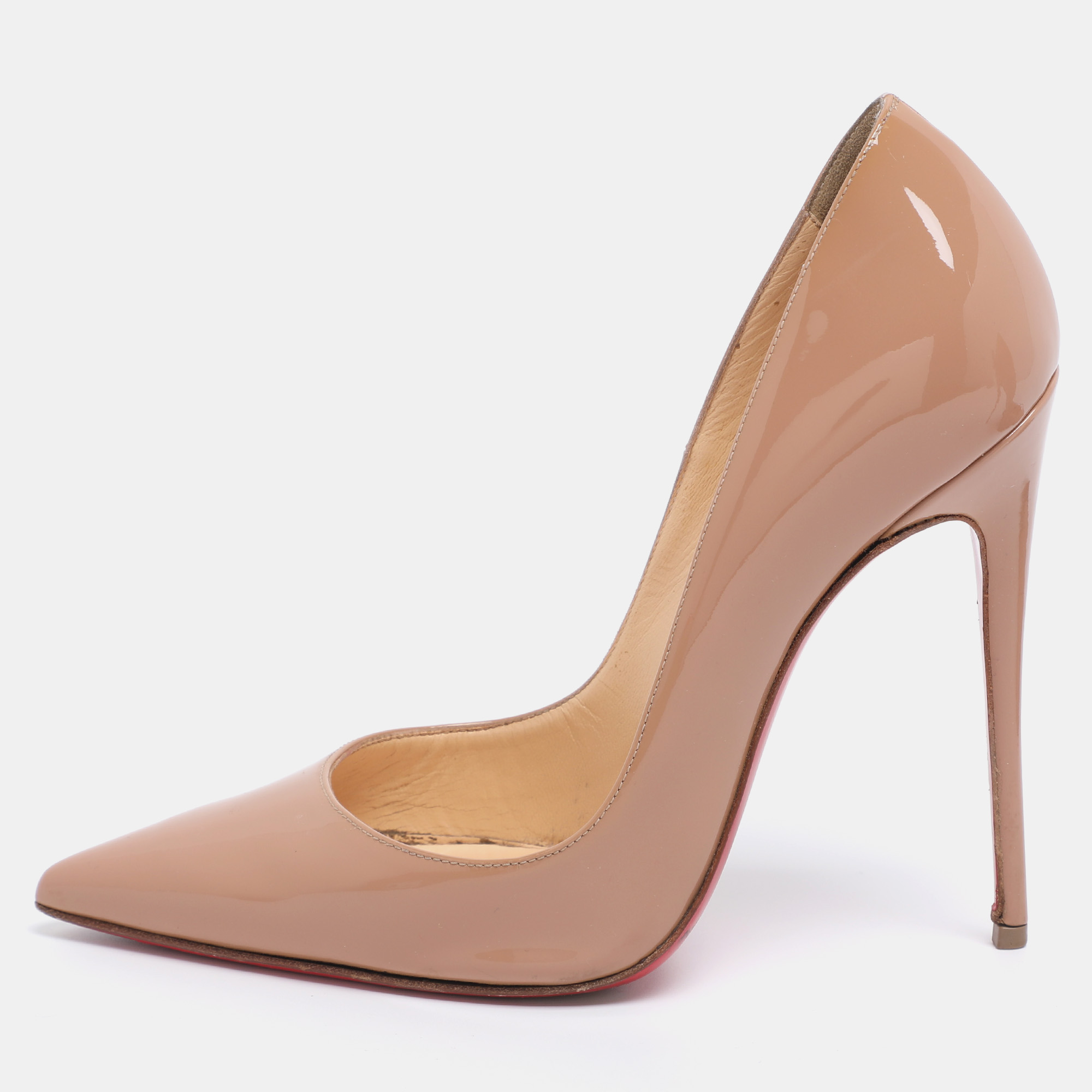 

Christian Louboutin Beige Patent Leather So Kate Pumps Size