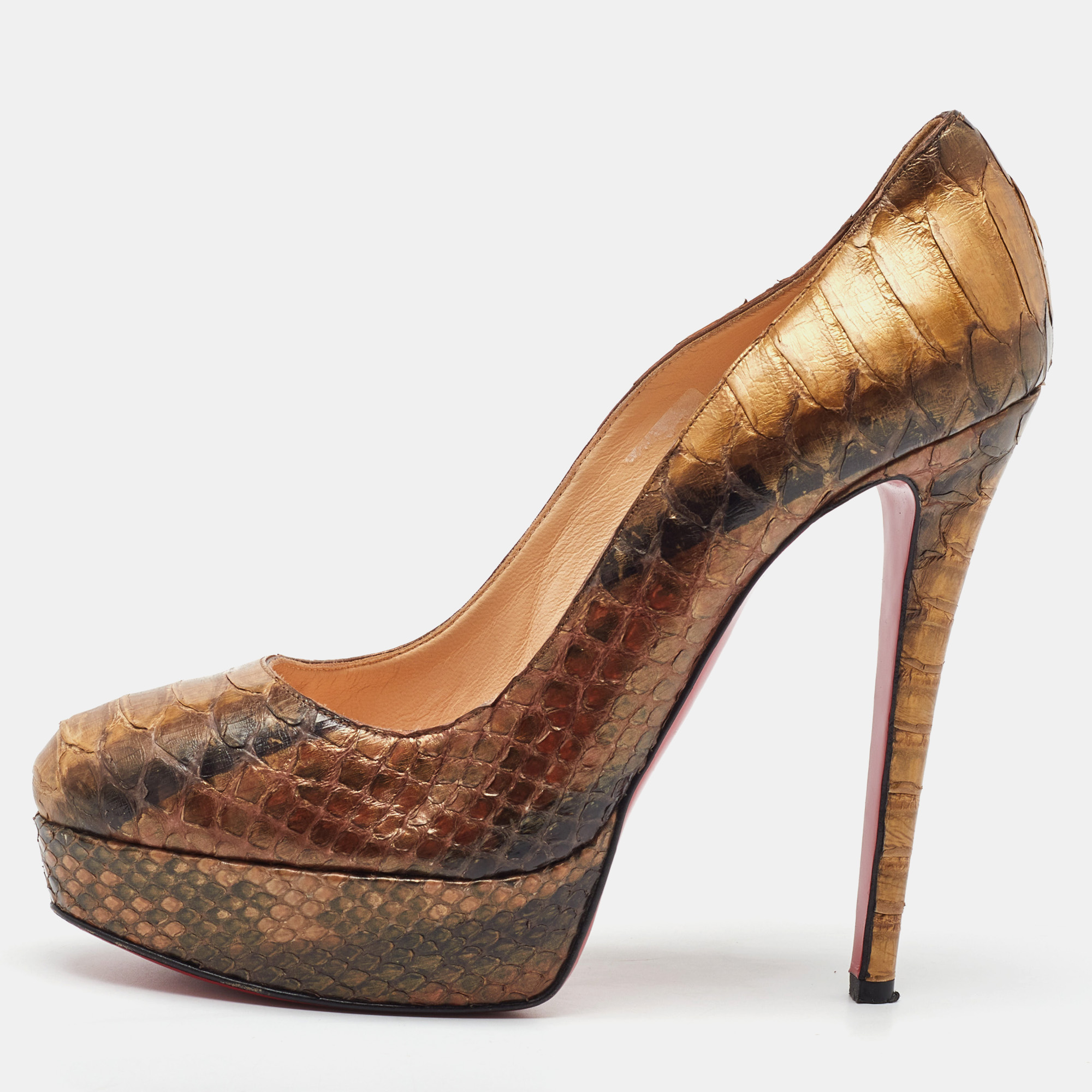 

Christian Louboutin Multicolor Python Bianca Platform Pumps Size
