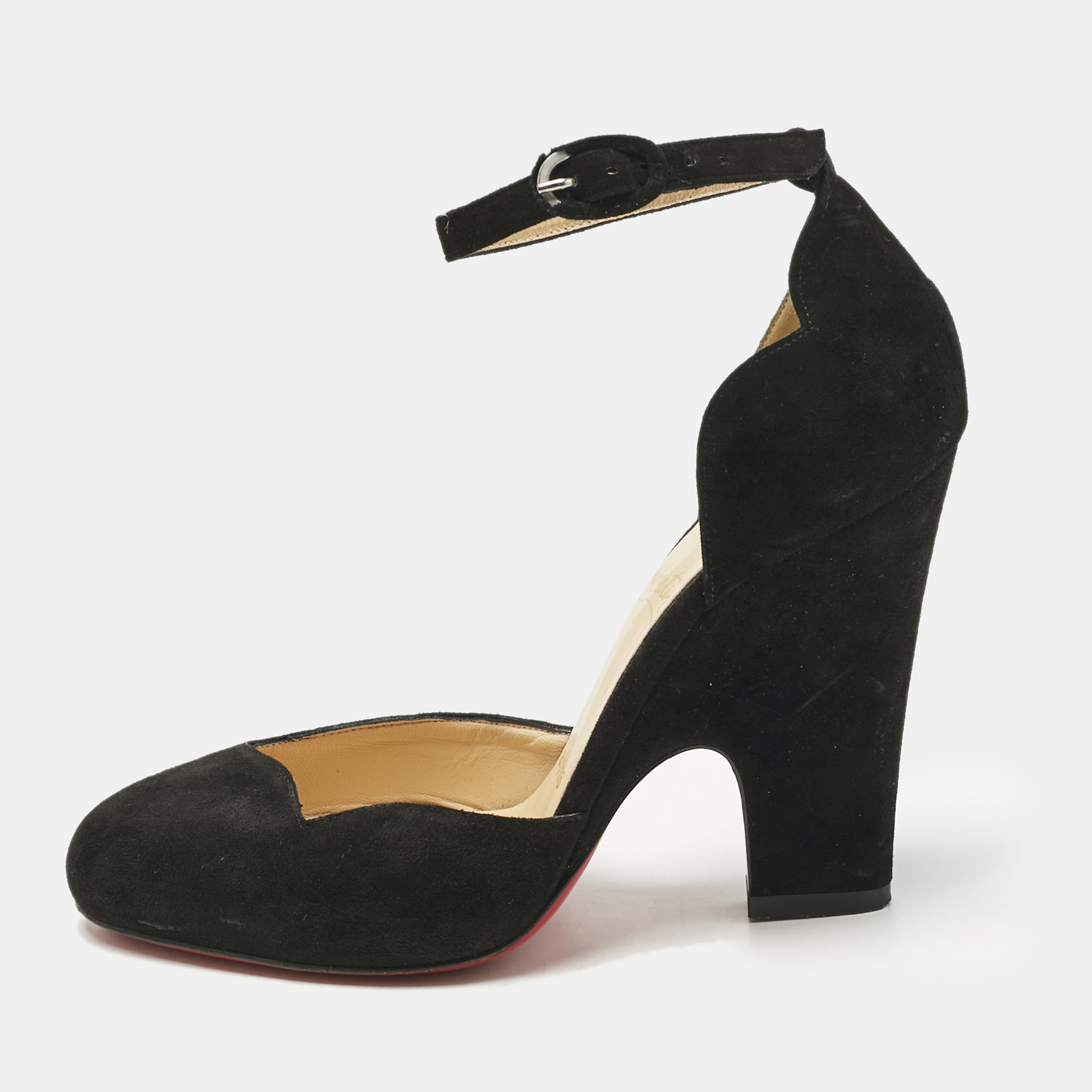 

Christian Louboutin Black Suede Mary Jane Pumps Size