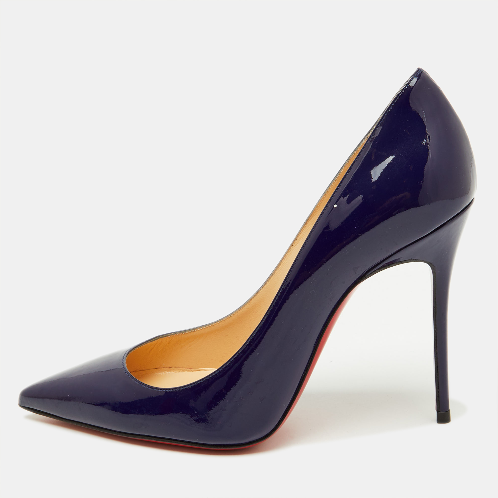 

Christian Louboutin Navy Blue Patent Leather Pigalle Pointed Toe Pumps Size