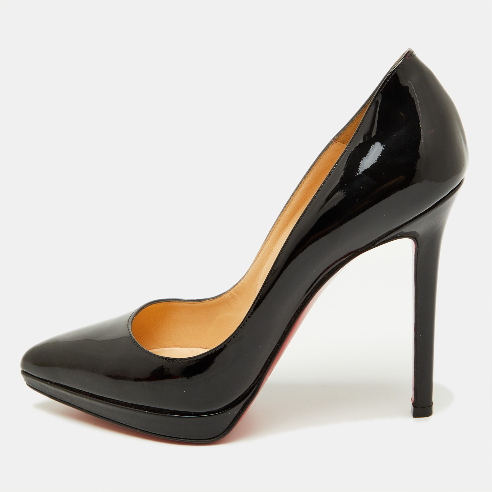 

Christian Louboutin Black Patent Leather Pigalle Plato Pointed Toe Pumps Size