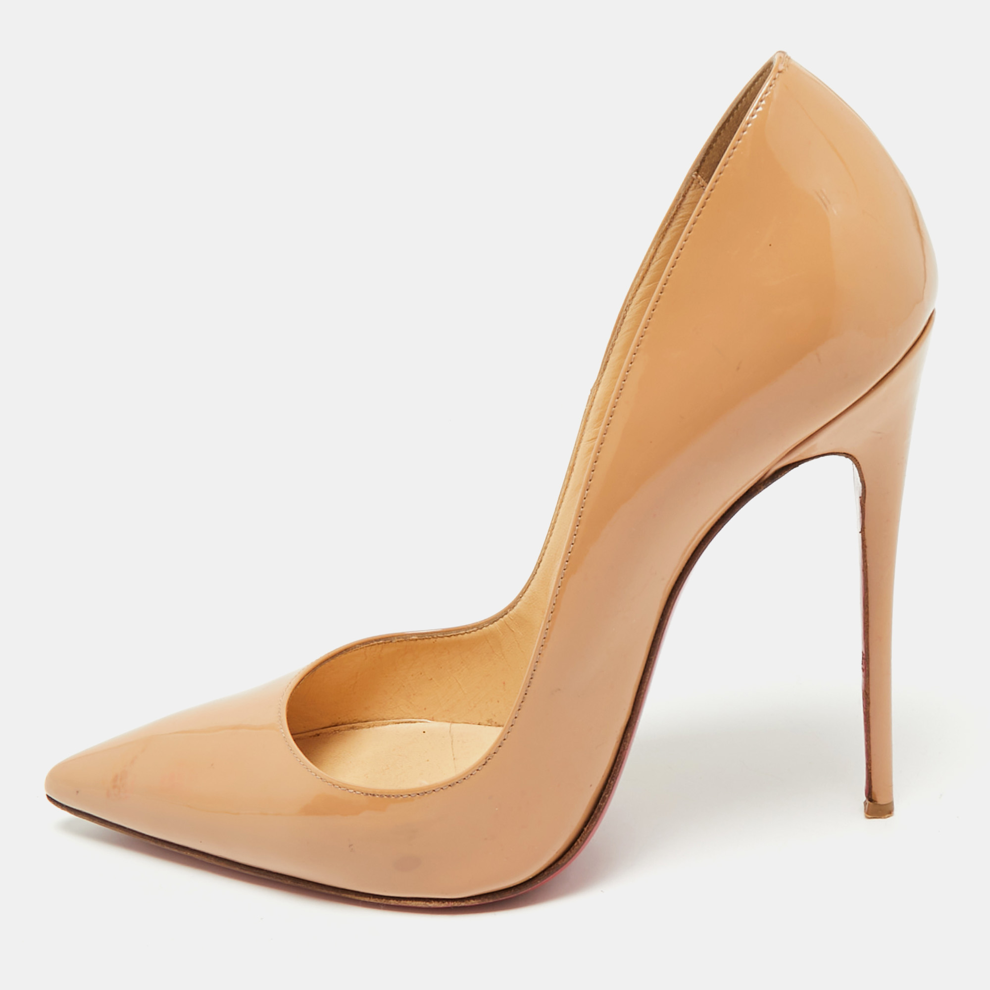 

Christian Louboutin Beige Patent Leather So Kate Pumps Size
