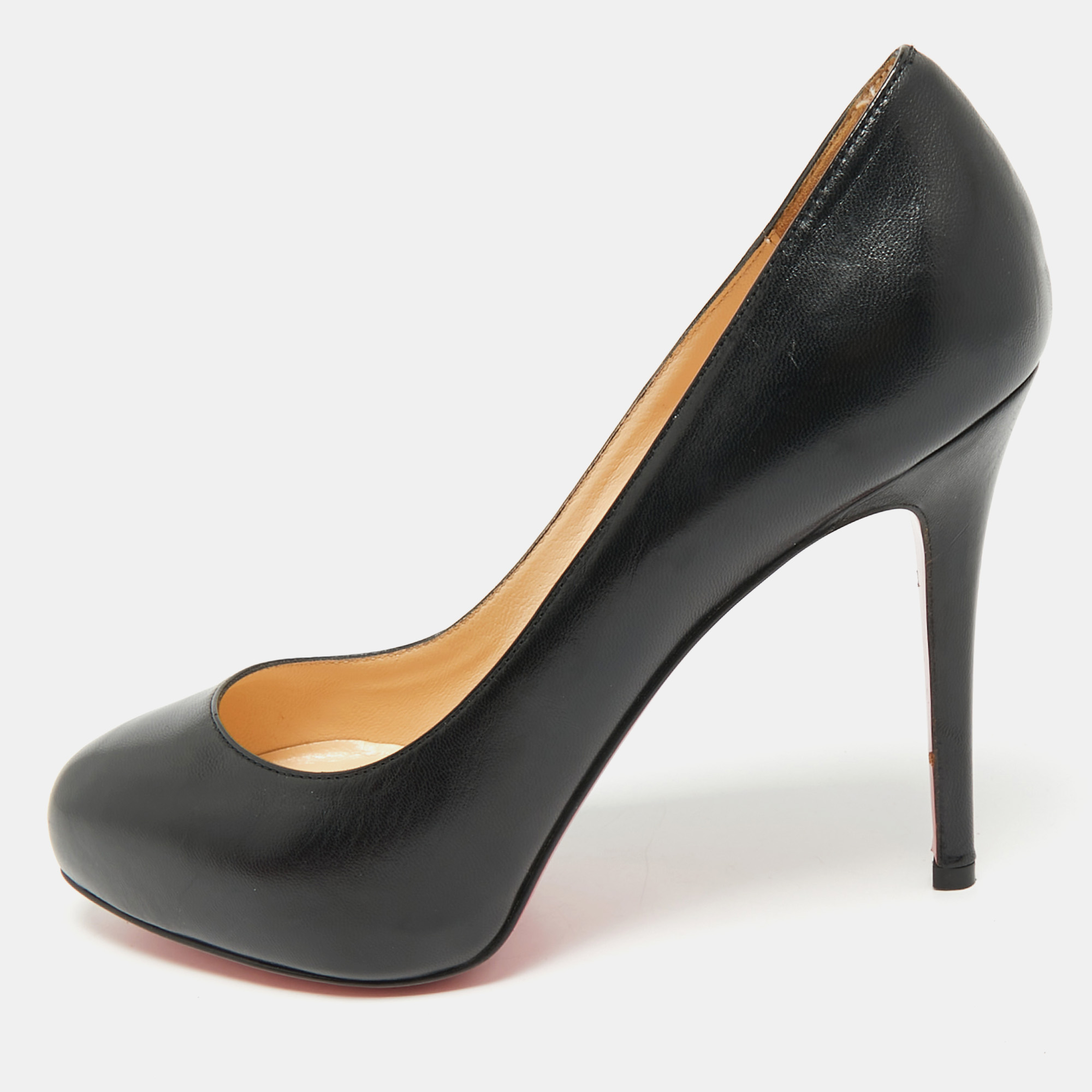 

Christian Louboutin Black Leather Simple Pumps Size