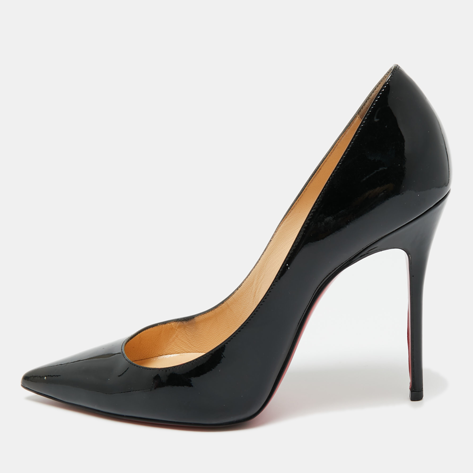 

Christian Louboutin Black Patent Leather Decollete 554 Pumps Size