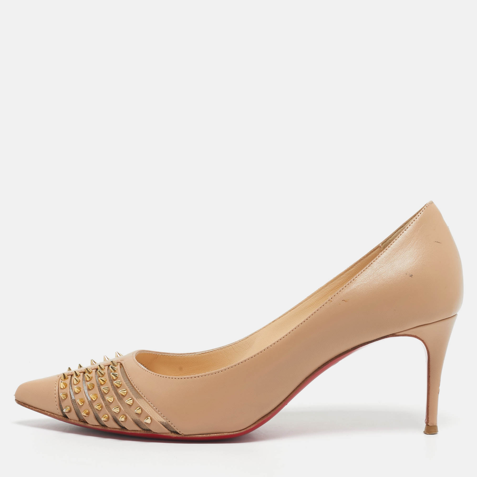 

Christian Louboutin Beige Leather Bareta Pumps Size, Black