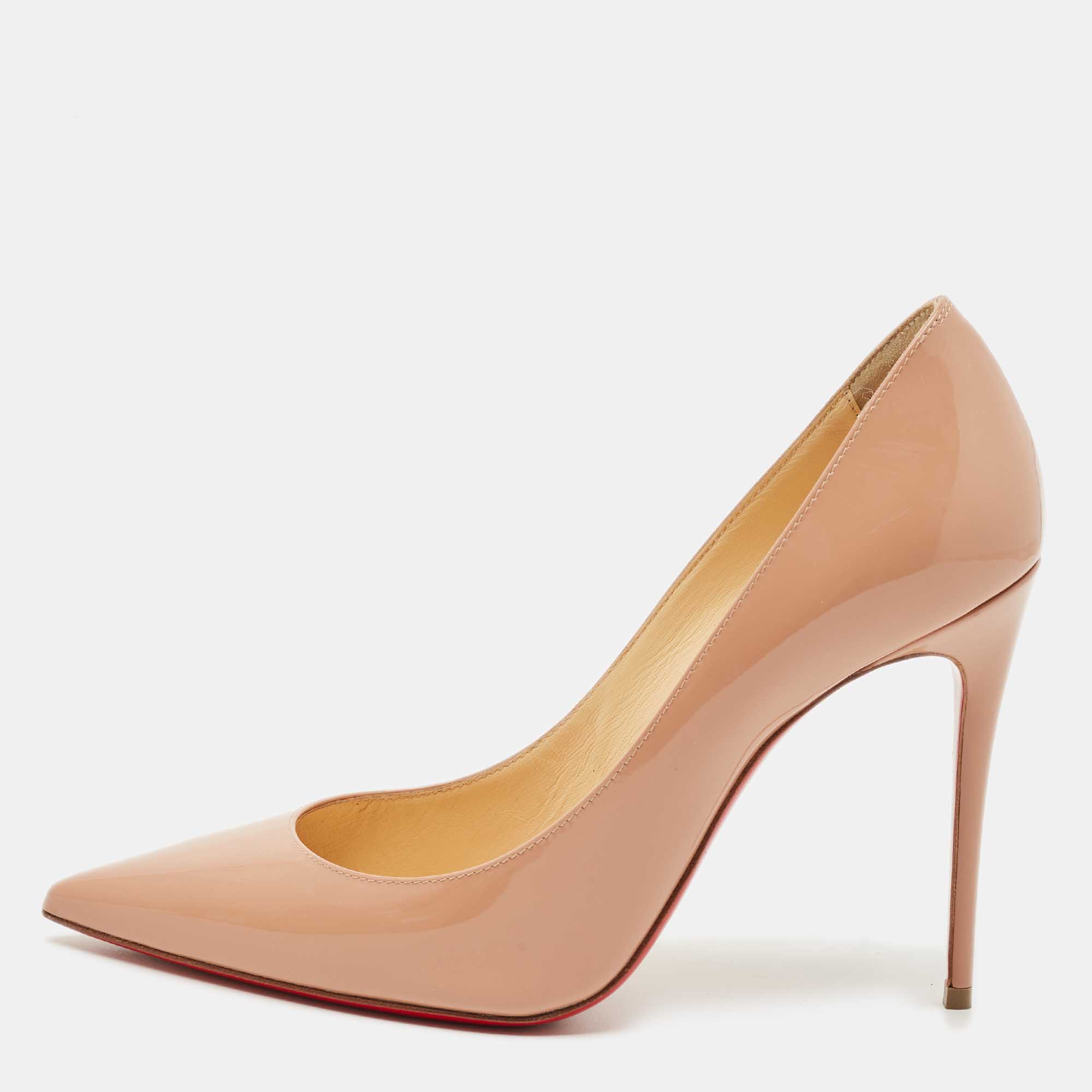 

Christian Louboutin Beige Patent Leather So Kate Pumps Size