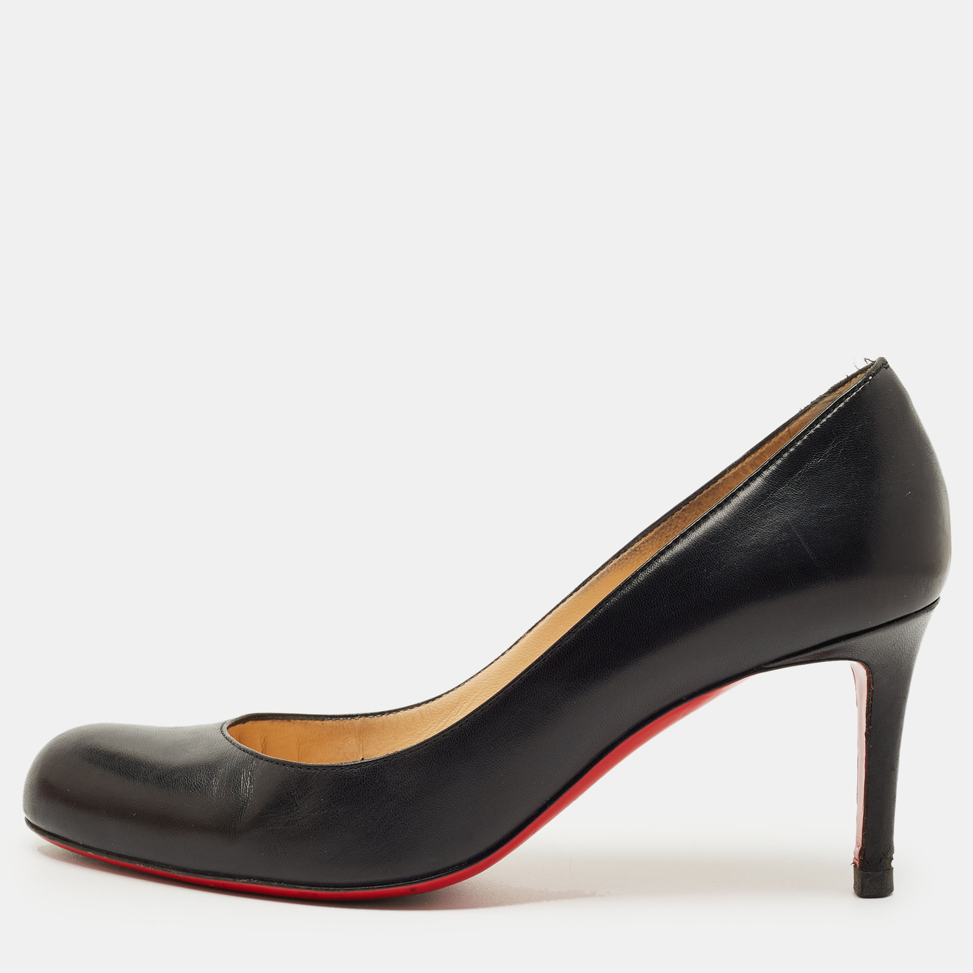 

Christian Louboutin Black Leather Simple Pumps Size