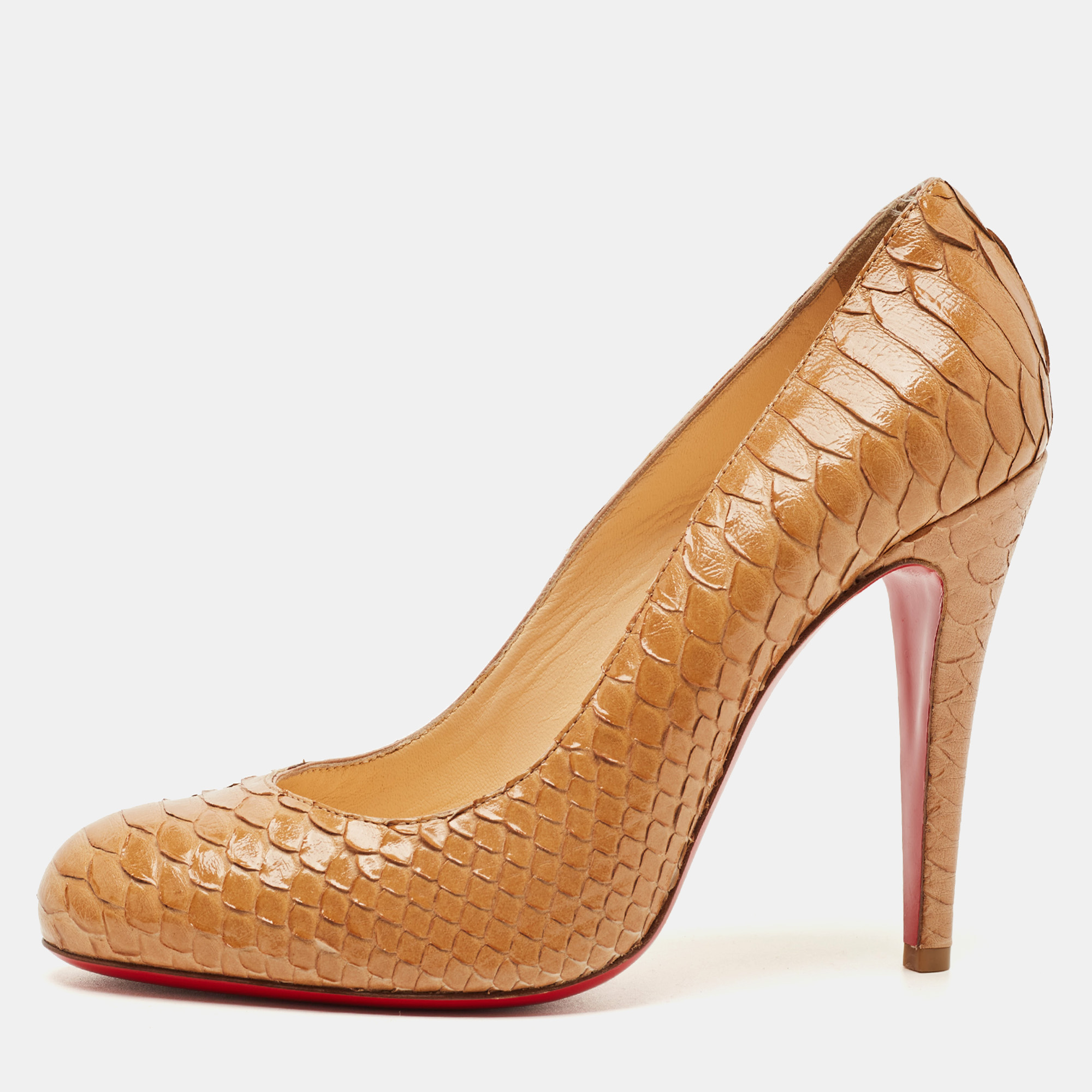

Christian Louboutin Beige Python Leather New Simple Pumps Size