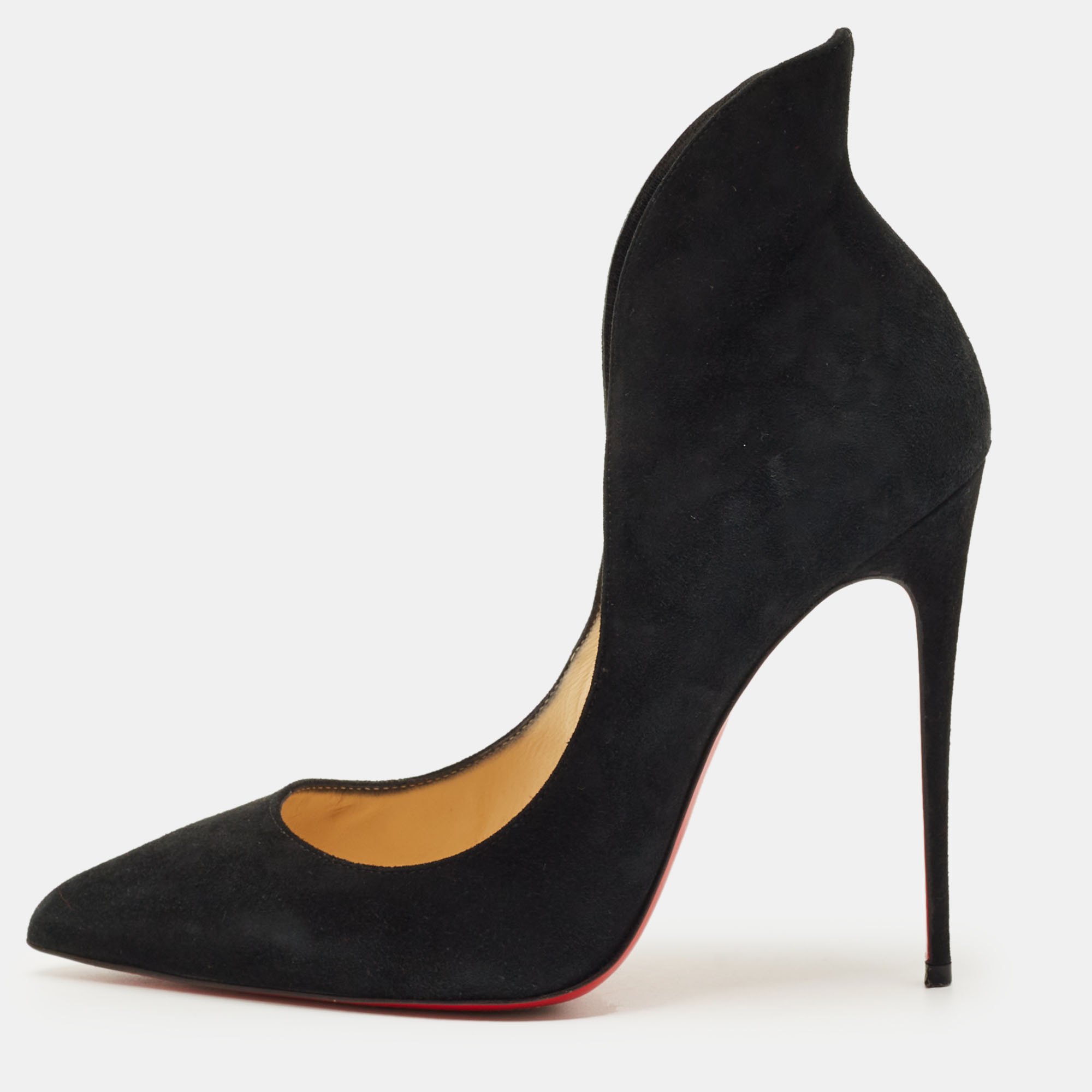 

Christian Louboutin Black Suede Mea Culpa Pumps Pointed Toe Size