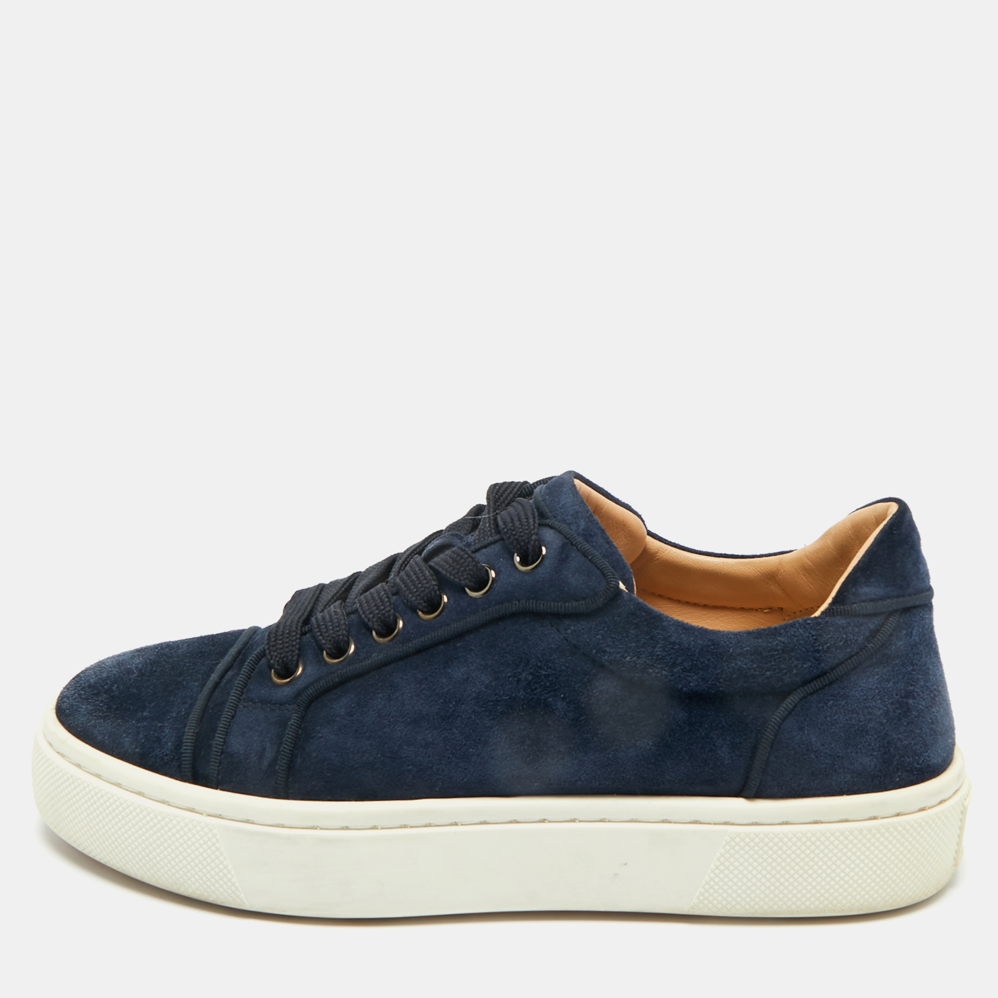 

Christian Louboutin Navy Blue Suede Vieirissima Orlato Sneakers Size