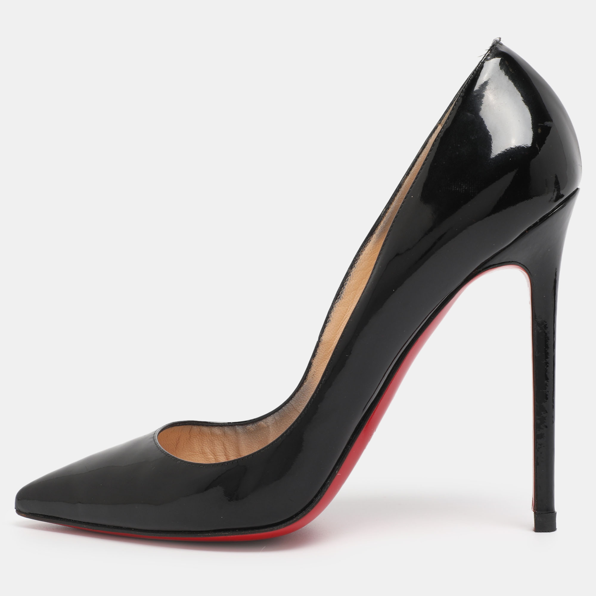 Pre-owned Christian Louboutin Black Patent Leather Pigalle Pumps Size 39