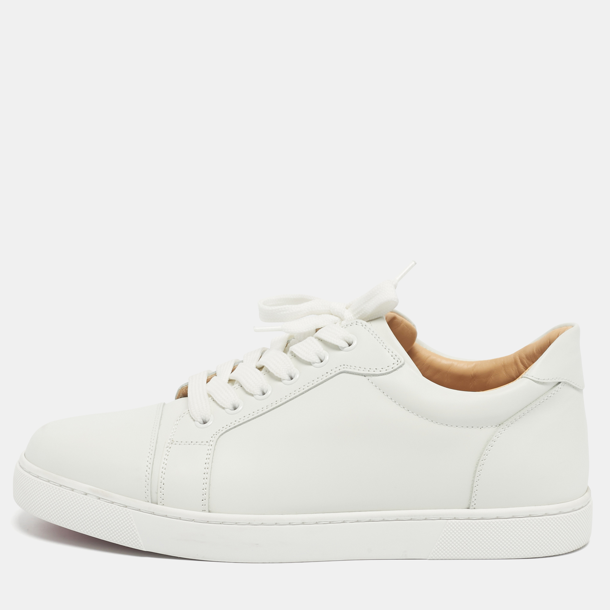 Christian Louboutin White Leather Vieira Sneakers Size 41