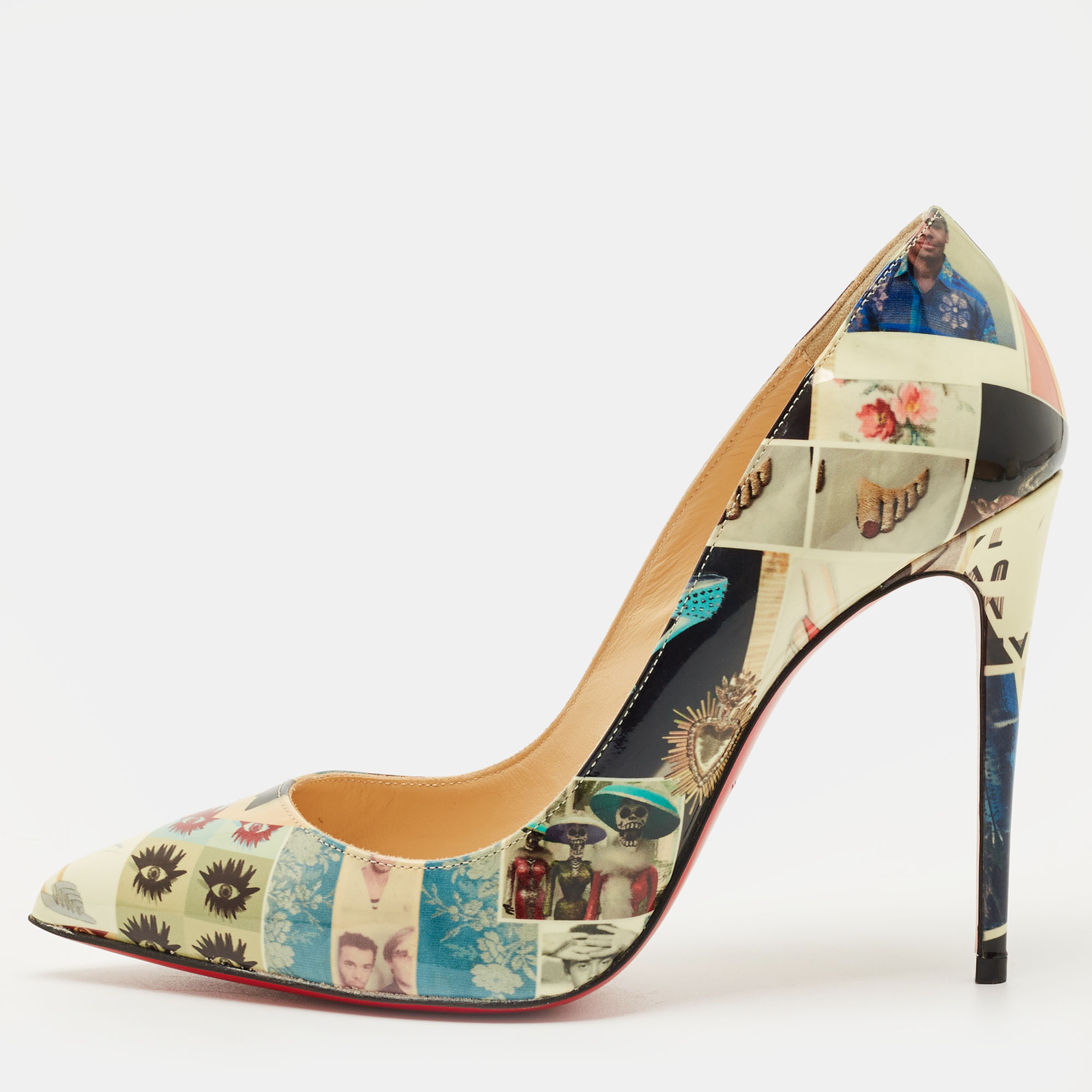 Pre-owned Christian Louboutin Multicolor Patent Leather Pigalle Follies Pumps Size 37