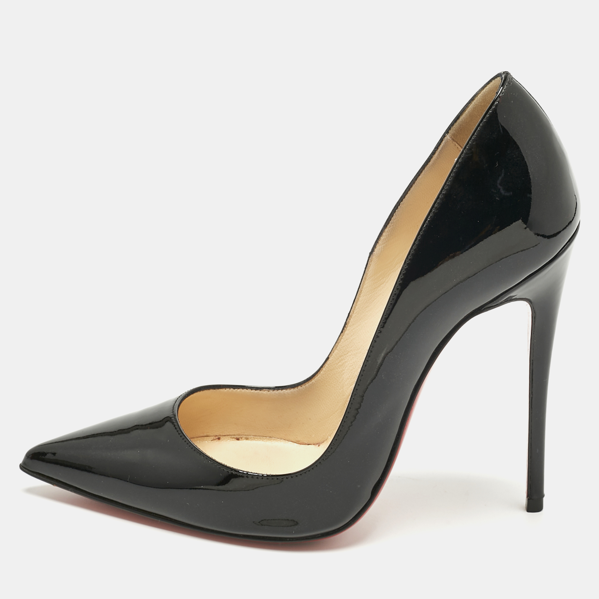 Pre-owned Christian Louboutin Black Patent Leather So Kate Pumps Size 35.5