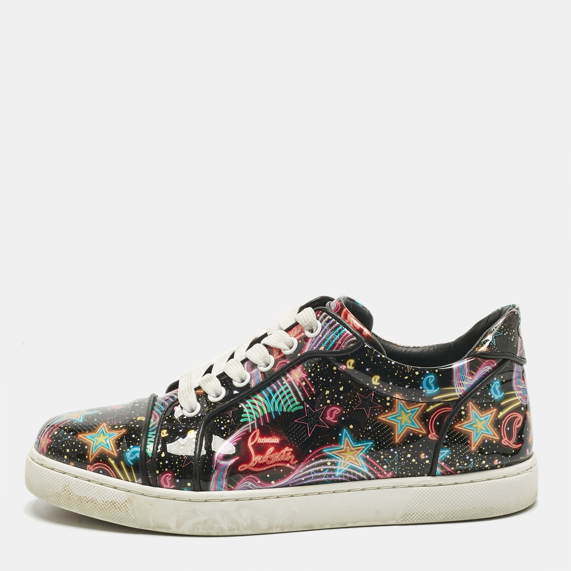

Christian Louboutin Multicolor Patent Leather Louis Junior Low Top Sneakers Size