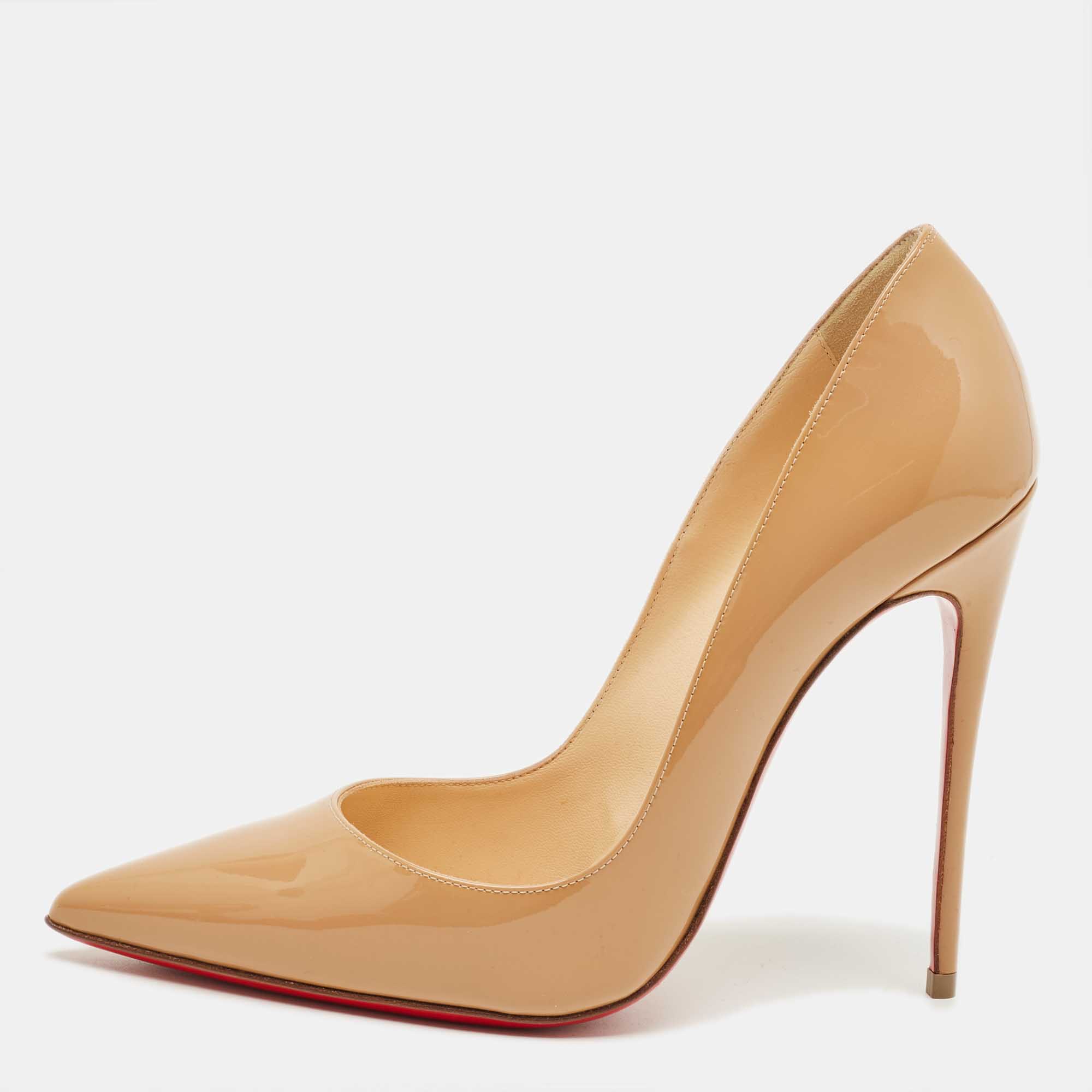 

Christian Louboutin Beige Patent Leather So Kate Pumps Size