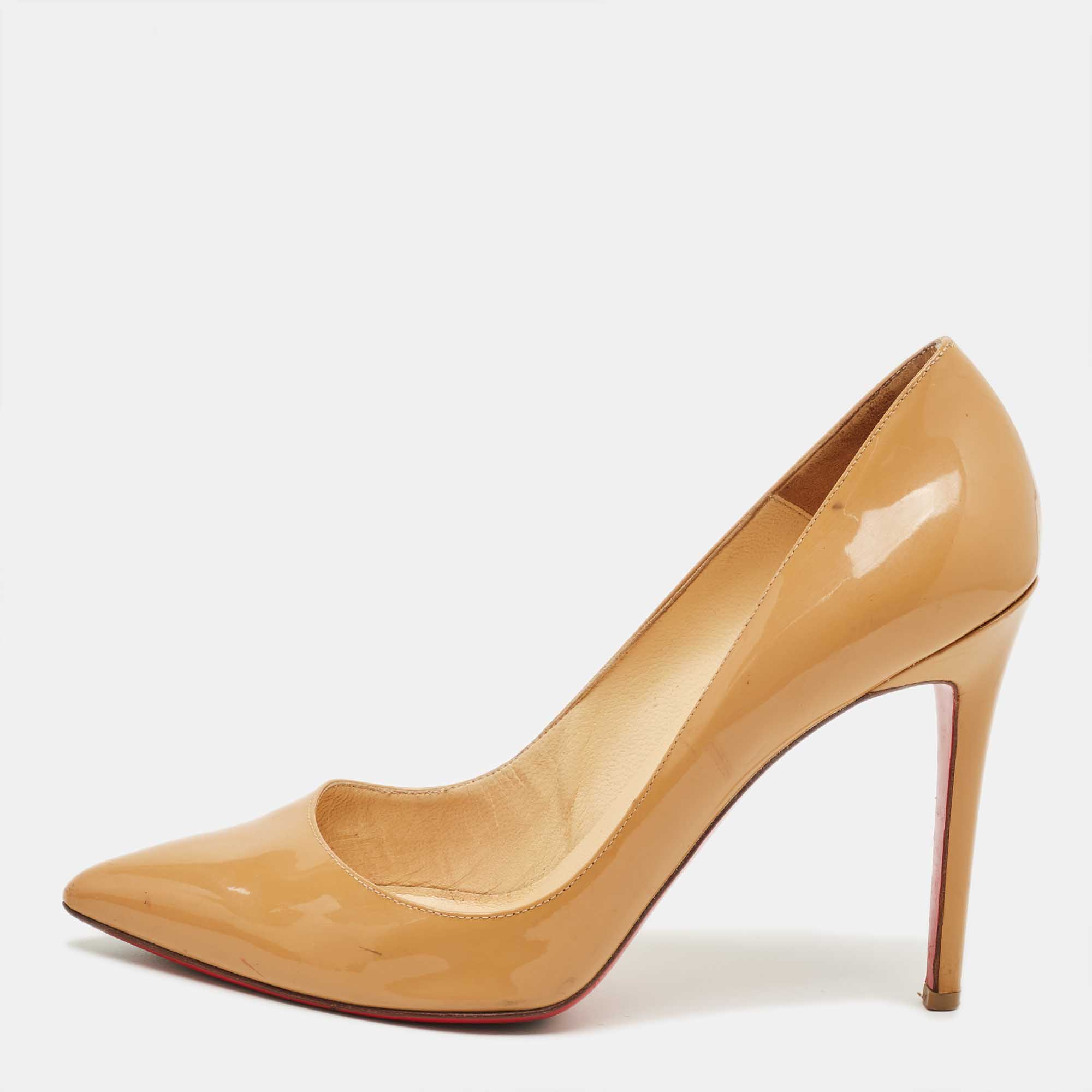 

Christian Louboutin Beige Patent Leather So Kate Pumps Size