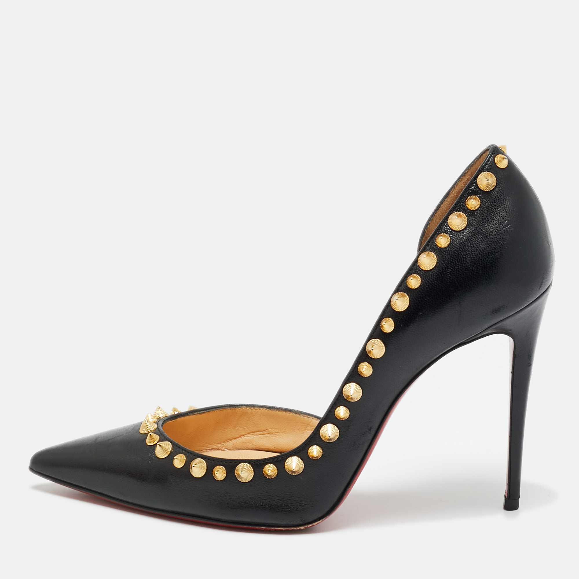 Pre-owned Christian Louboutin Black Leather Irishell Pumps Size 36.5