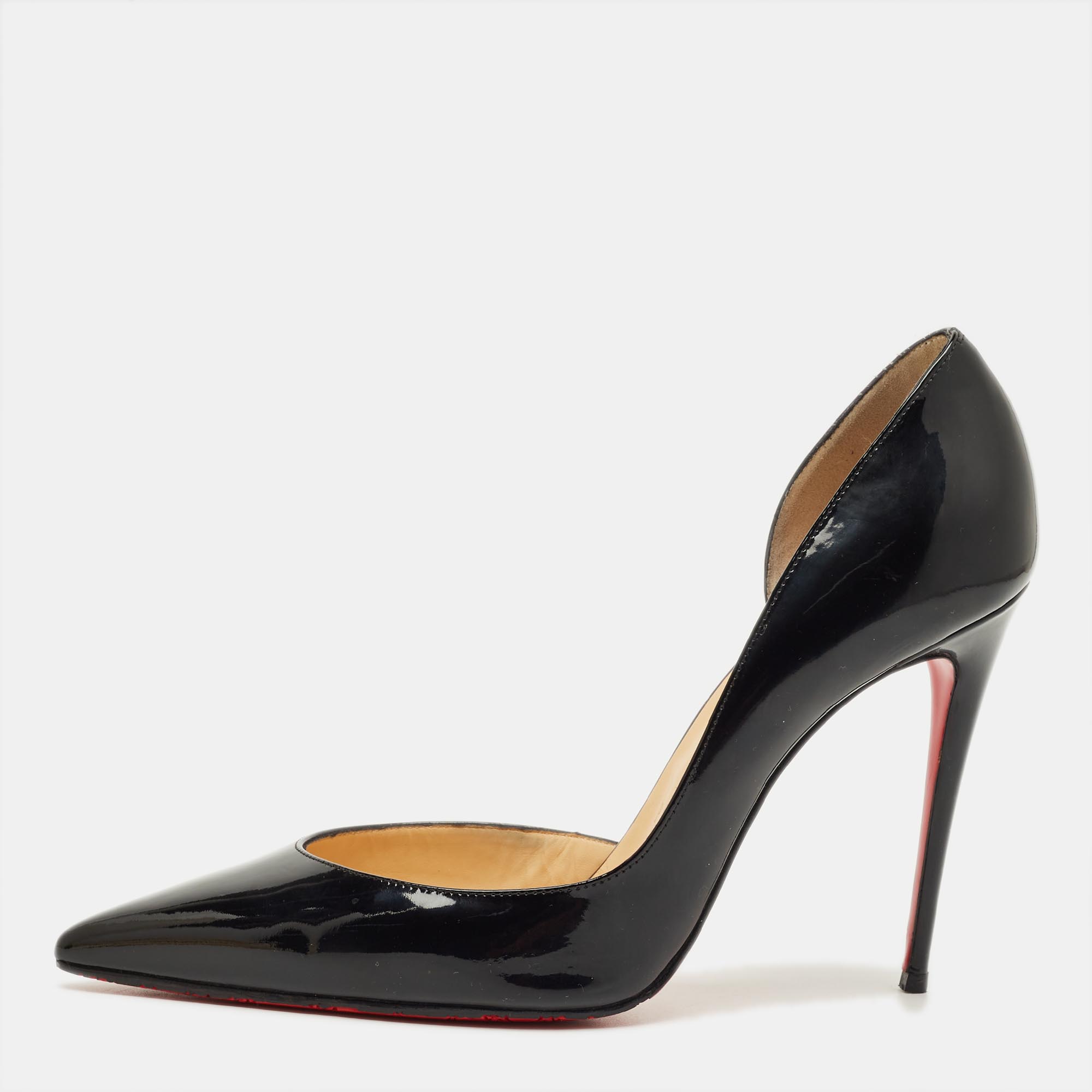 

Christian Louboutin Black Patent Leather Iriza D'orsay Pumps Size