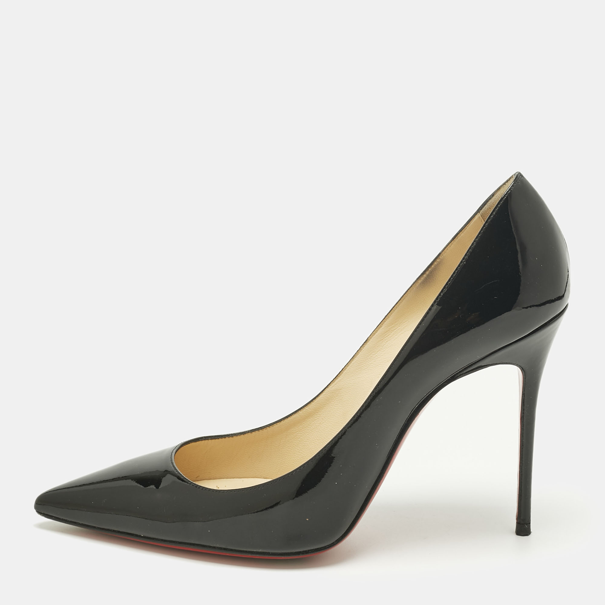 

Christian Louboutin Black Patent Leather Decollete Pointed Toe Pumps Size