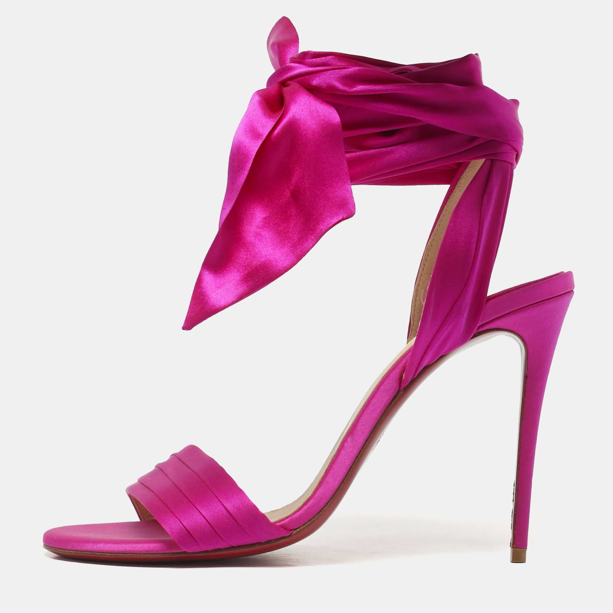 

Christian Louboutin Pink Fabric Du Dessert Ankle Strap Sandals Size