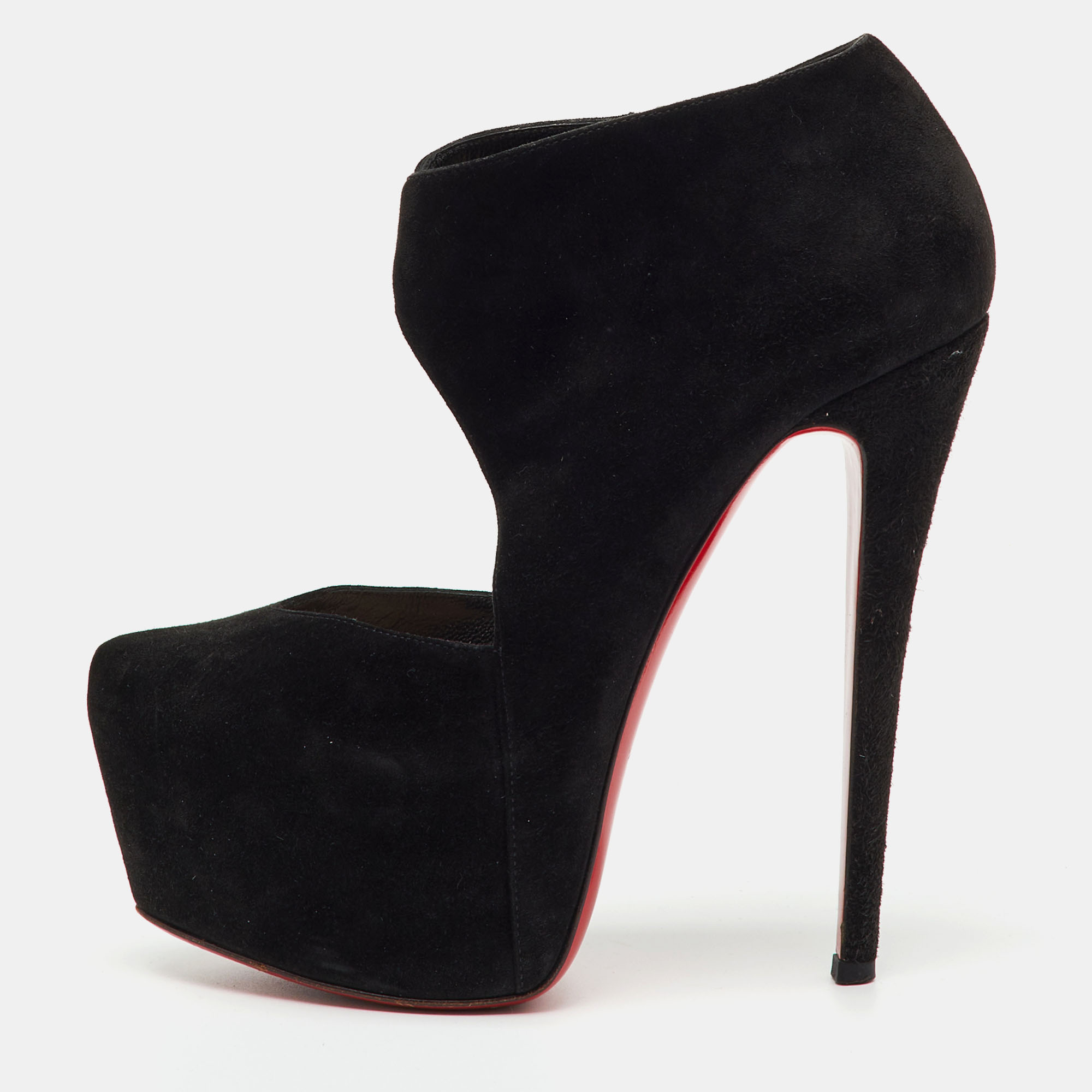 

Christian Louboutin Black Suede Donue Platform Pumps Size