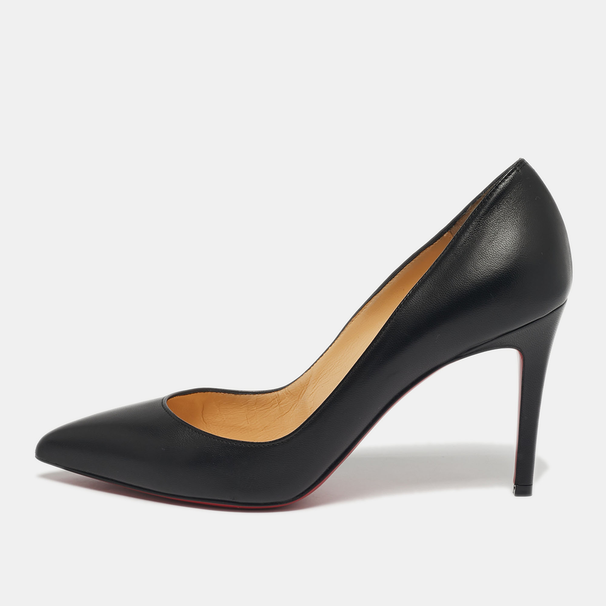 Pre-owned Christian Louboutin Black Leather Kate Pumps Size 39