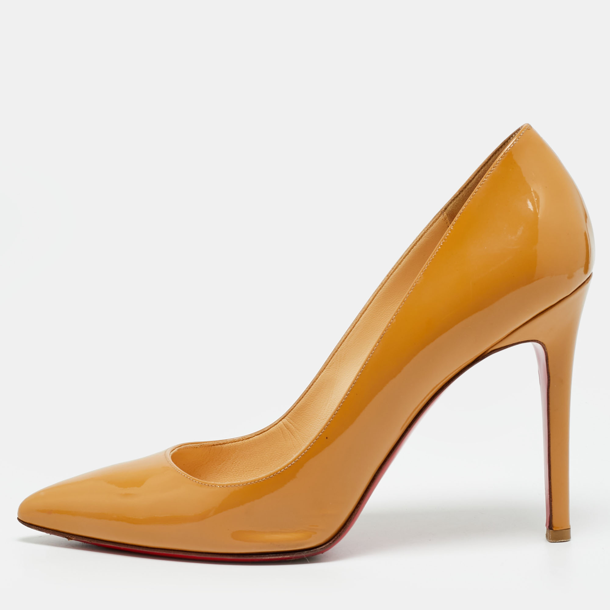 

Christian Louboutin So Kate Size  Beige Patent Leather Pumps