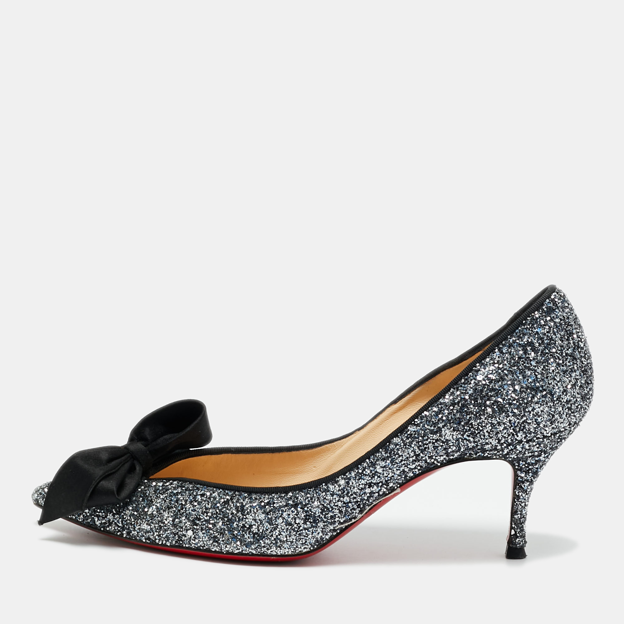 

Christian Louboutin Size  Metallic Gruotta Glitter Bow Pumps