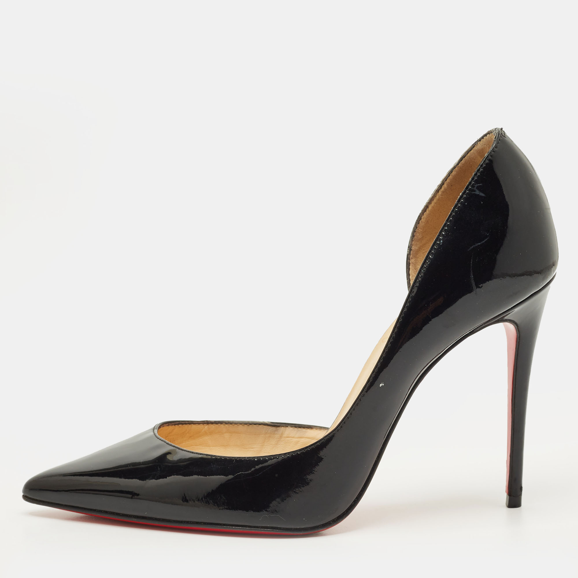 

Christian Louboutin Iriza Size  Black Patent Leather D'orsay Pumps