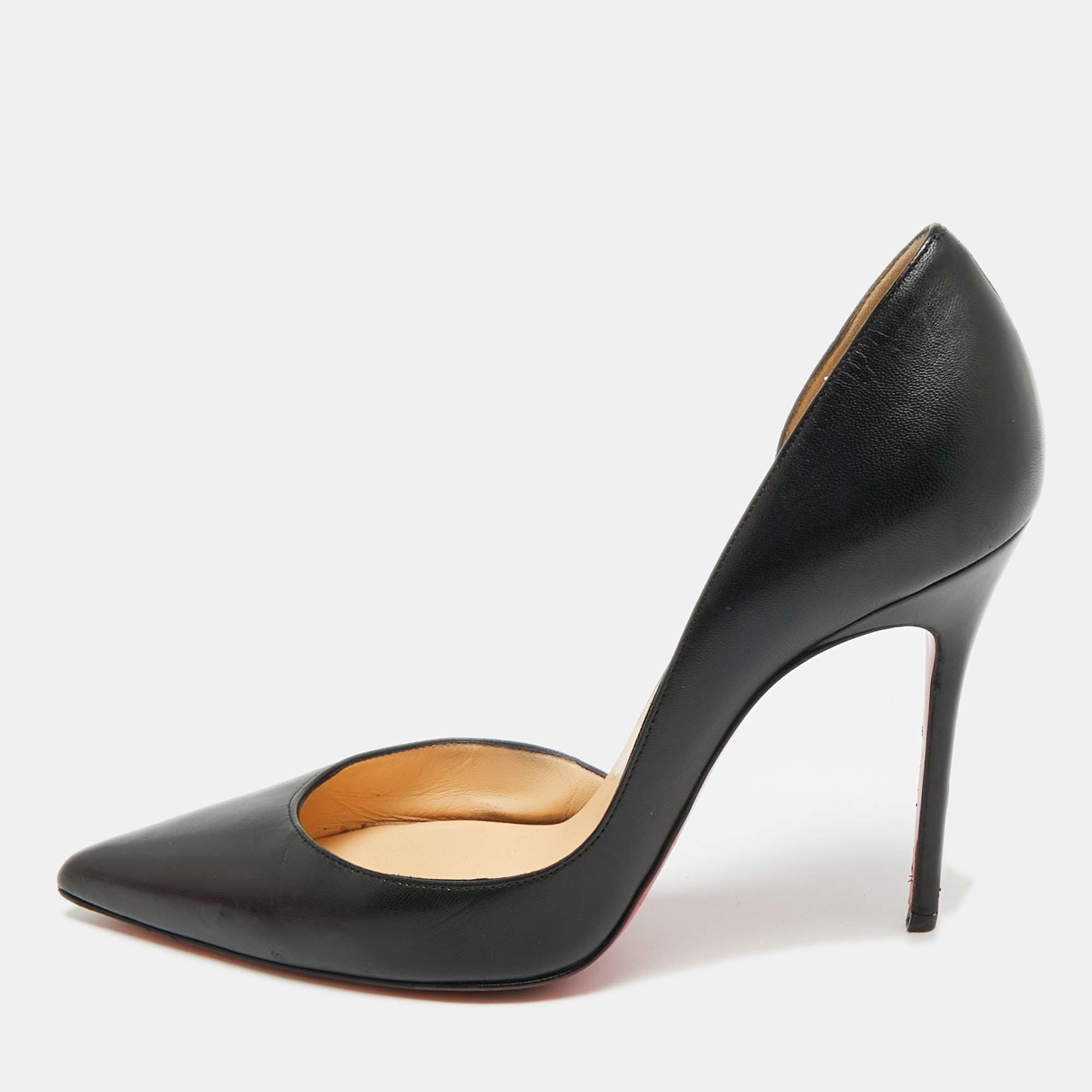 

Christian Louboutin Iriza Size  Black Leather D'orsay Pumps