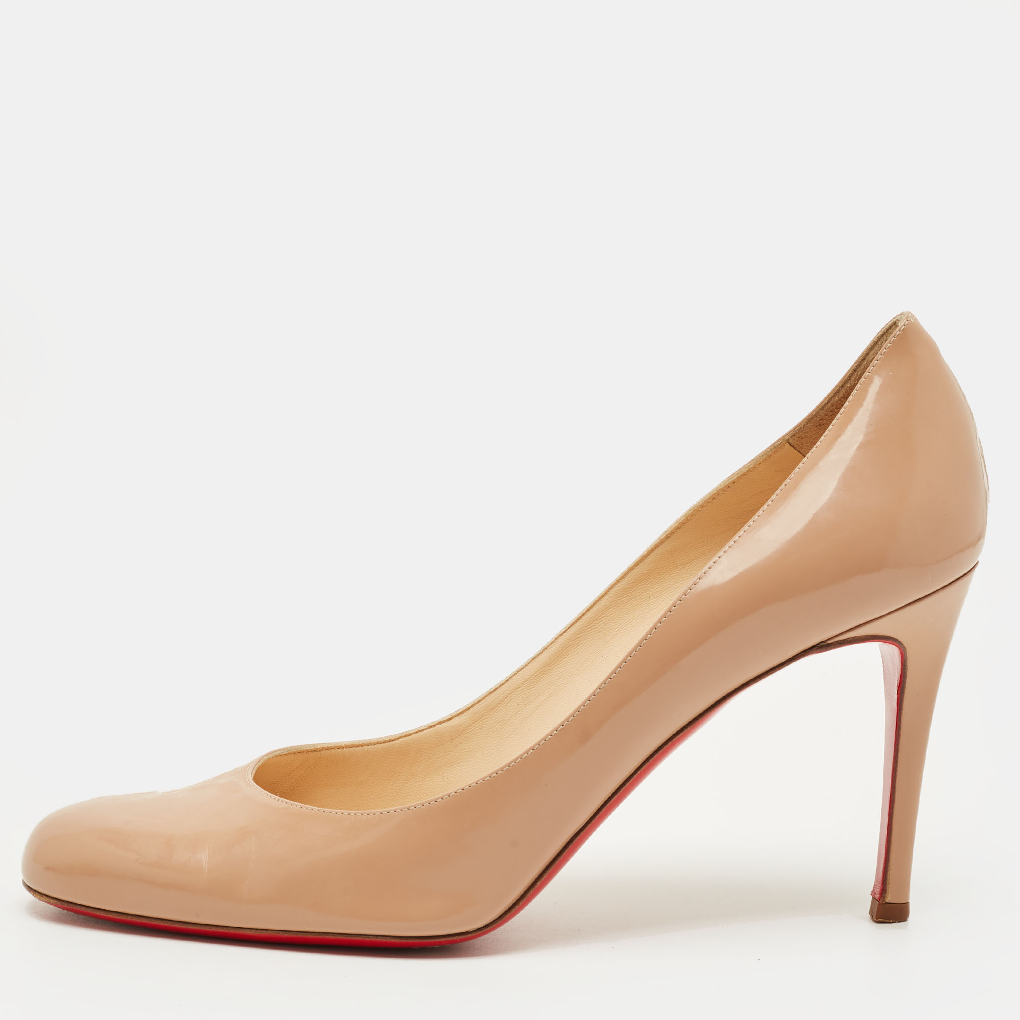 

Christian Louboutin Fifi Size  Beige Patent Leather Pumps
