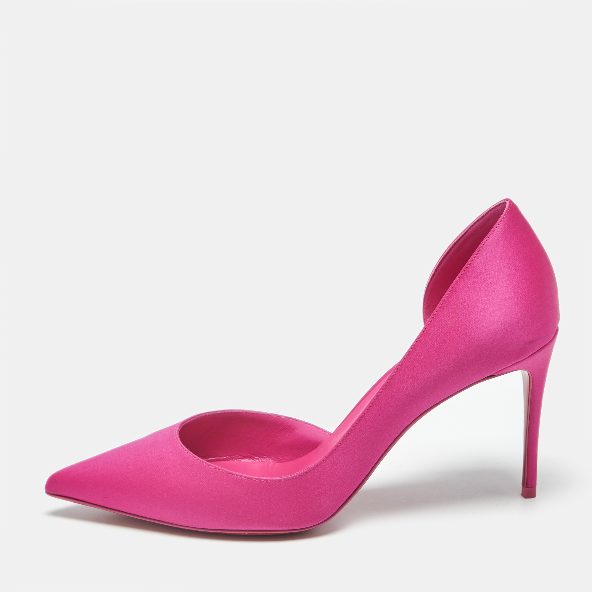 

Christian Louboutin Iriza Size  Pink Satin D'orsay Pumps