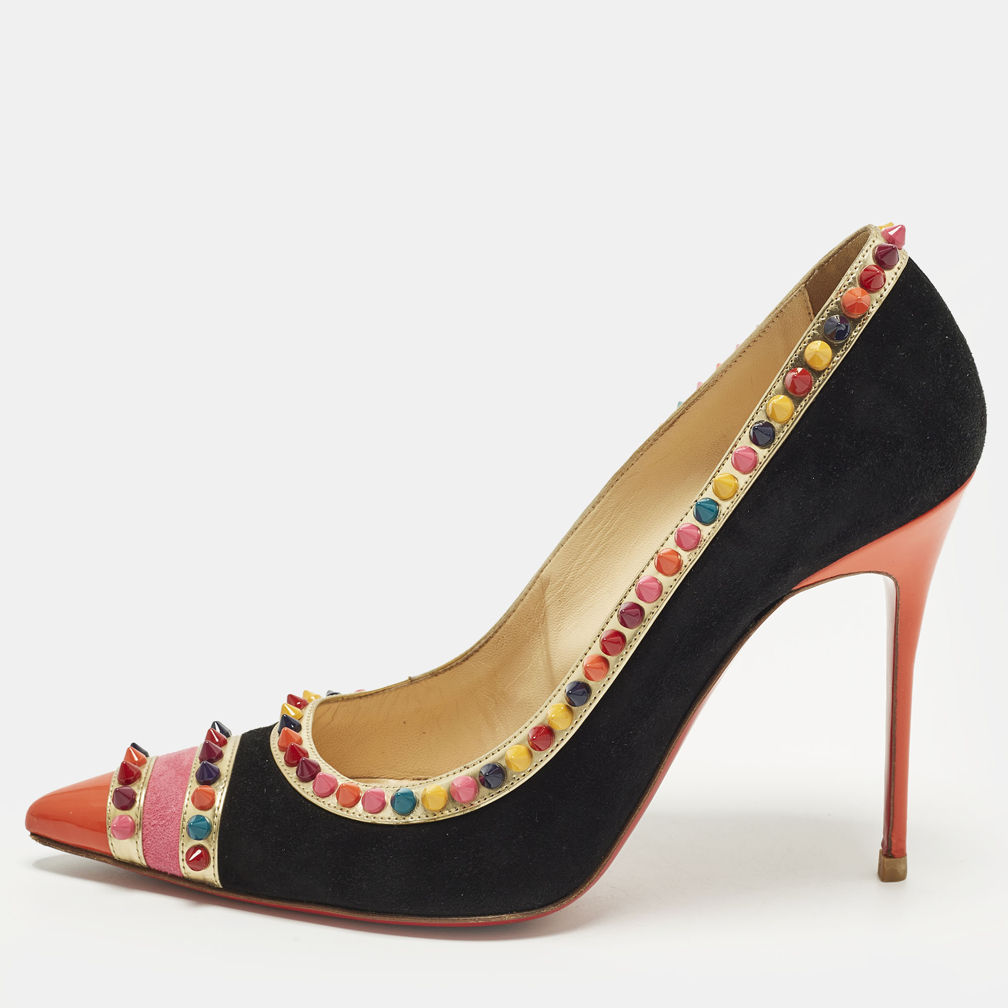 

Christian Louboutin Malabar Hill Size  Multicolor Patent Leather and Suede Pumps