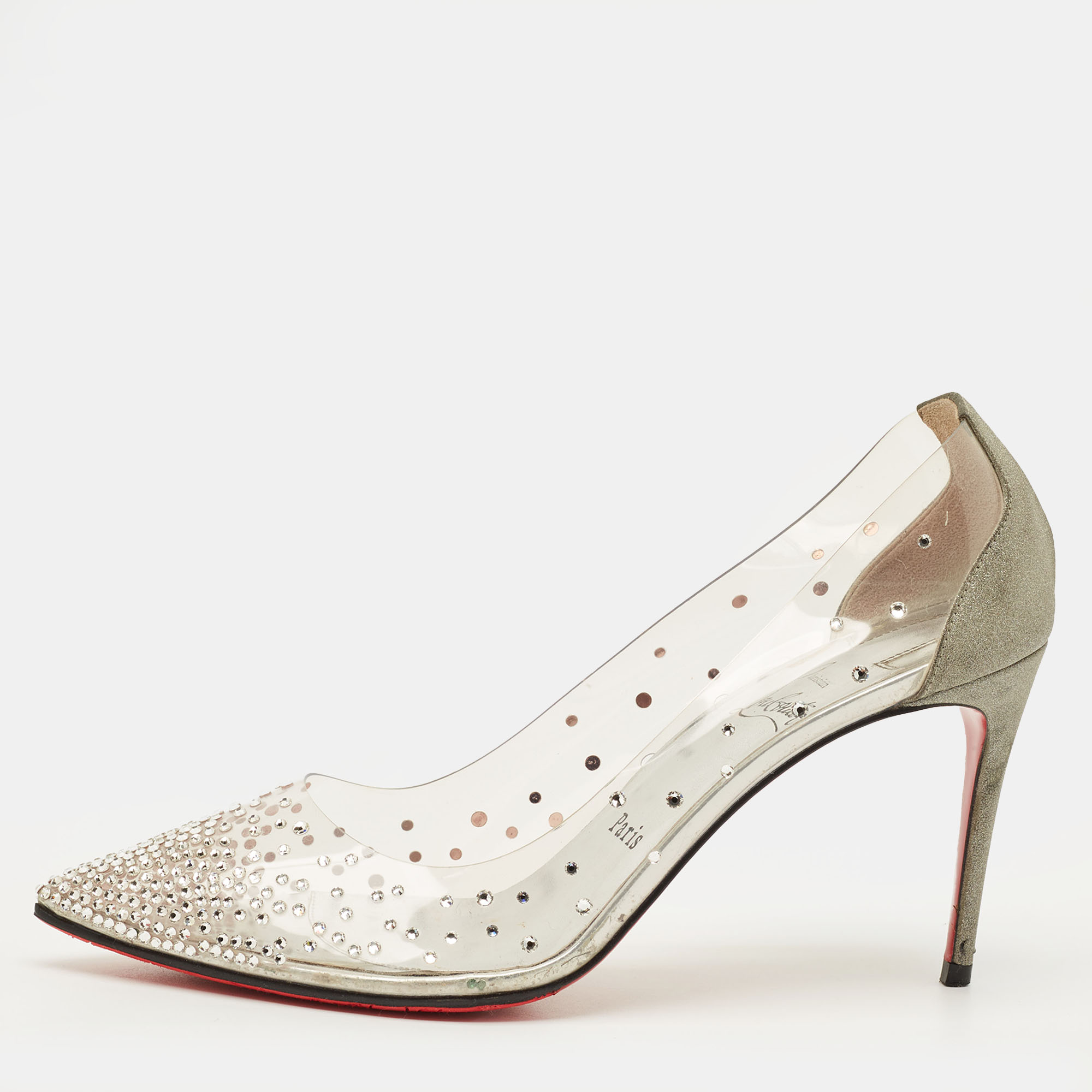 

Christian Louboutin Follies Strass Size  Transparent Glitter and PVC Pumps