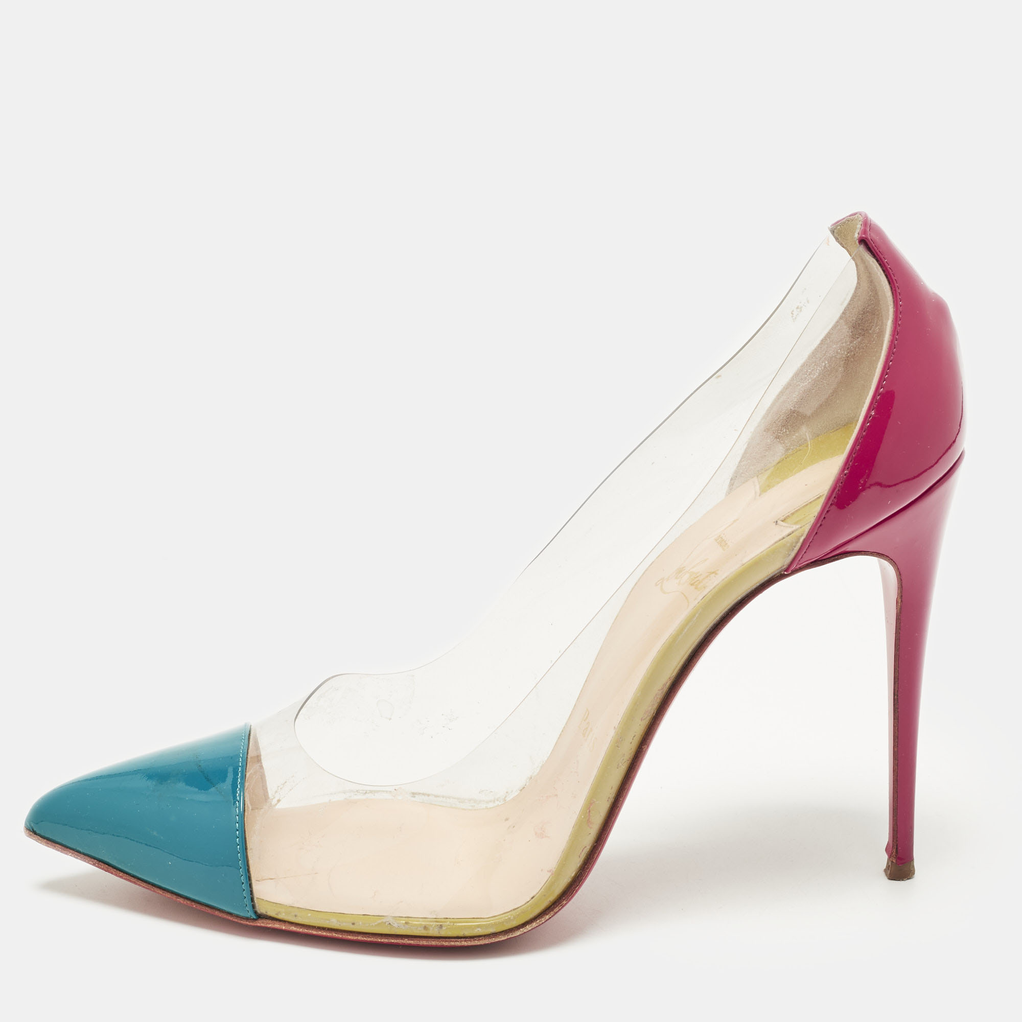 

Christian Louboutin Debout Size  Multicolor Patent Leather Pumps