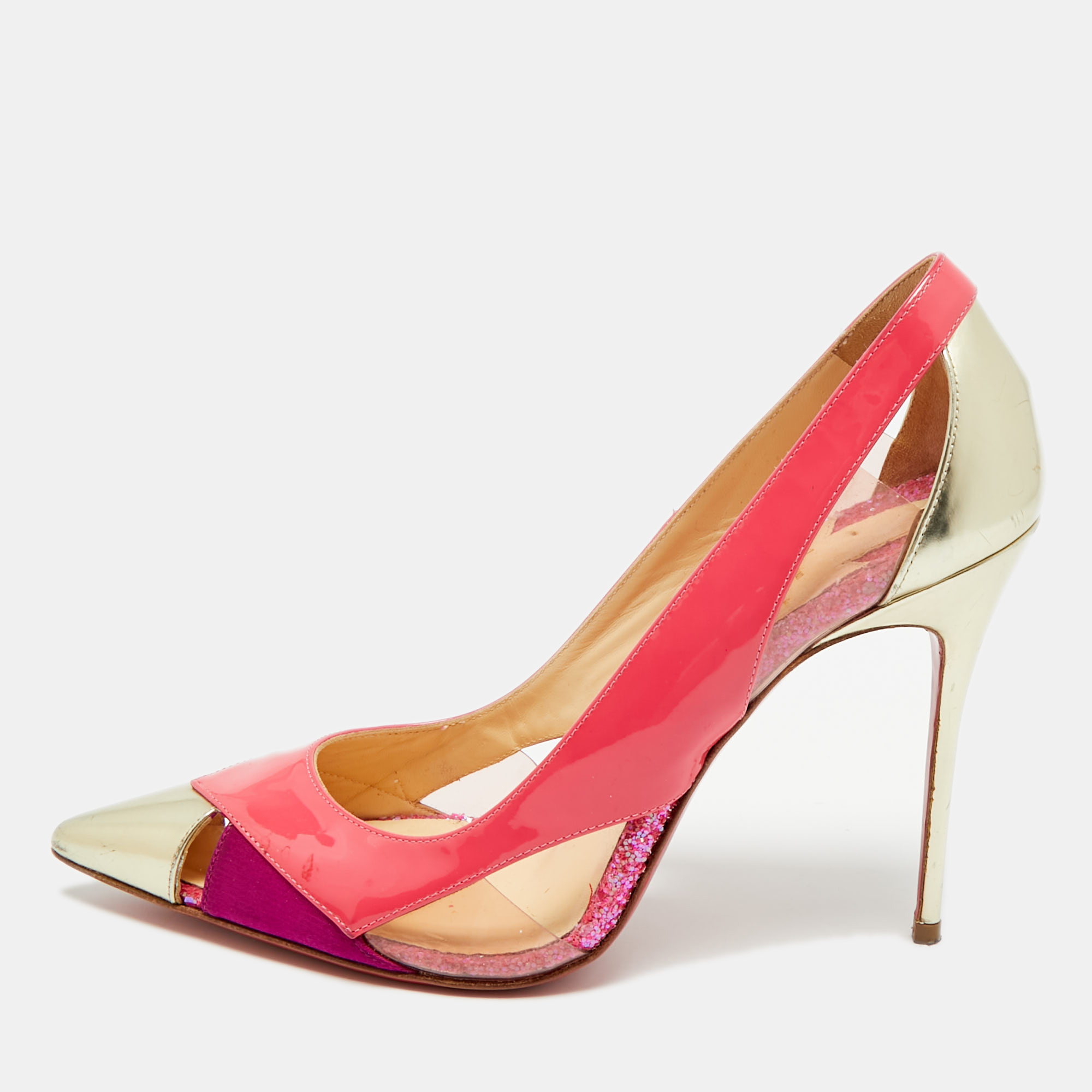 

Christian Louboutin Galata Size  Multicolor Patent Leather and PVC Pumps