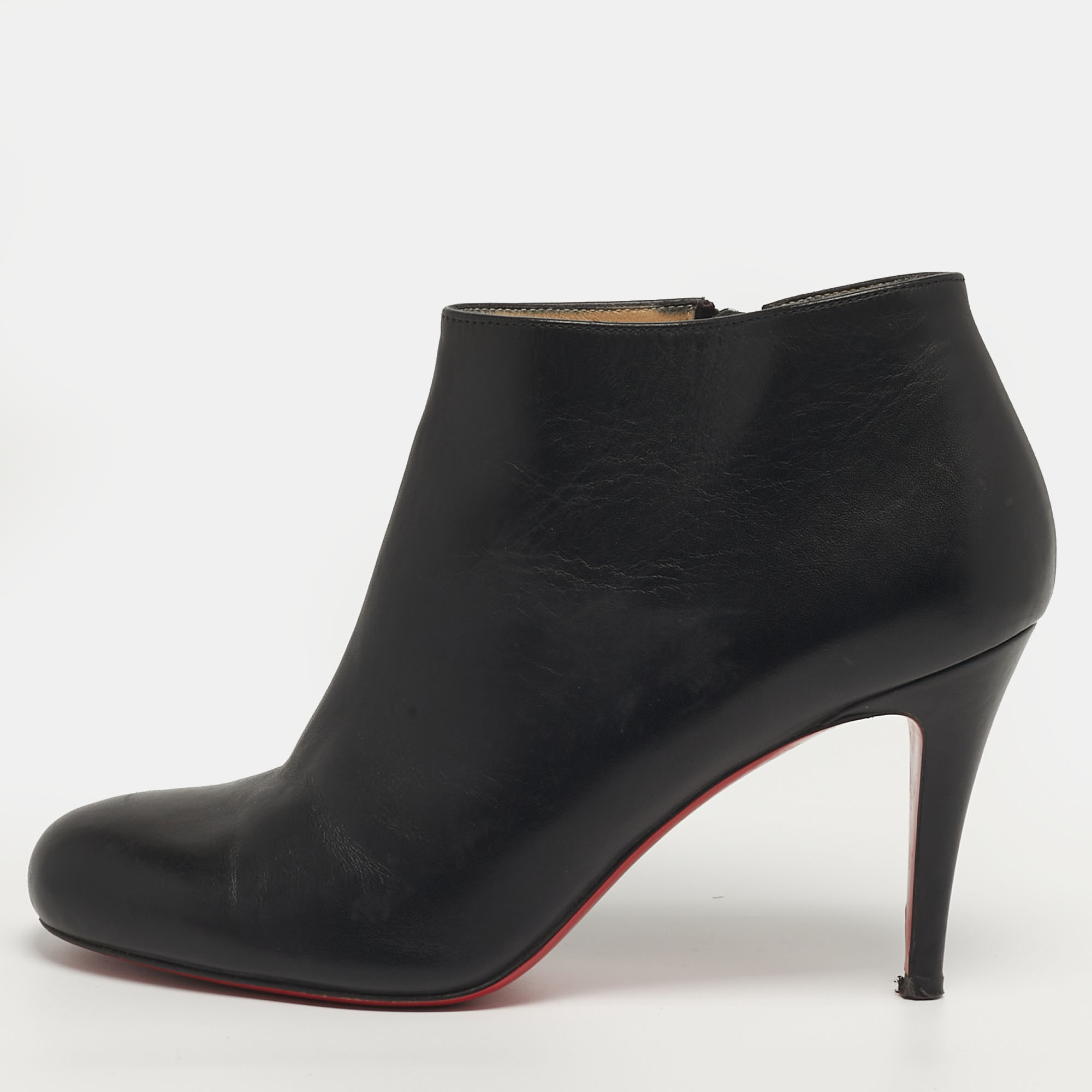Pre-owned Christian Louboutin Belle Size 36.5 Black Leather Booties