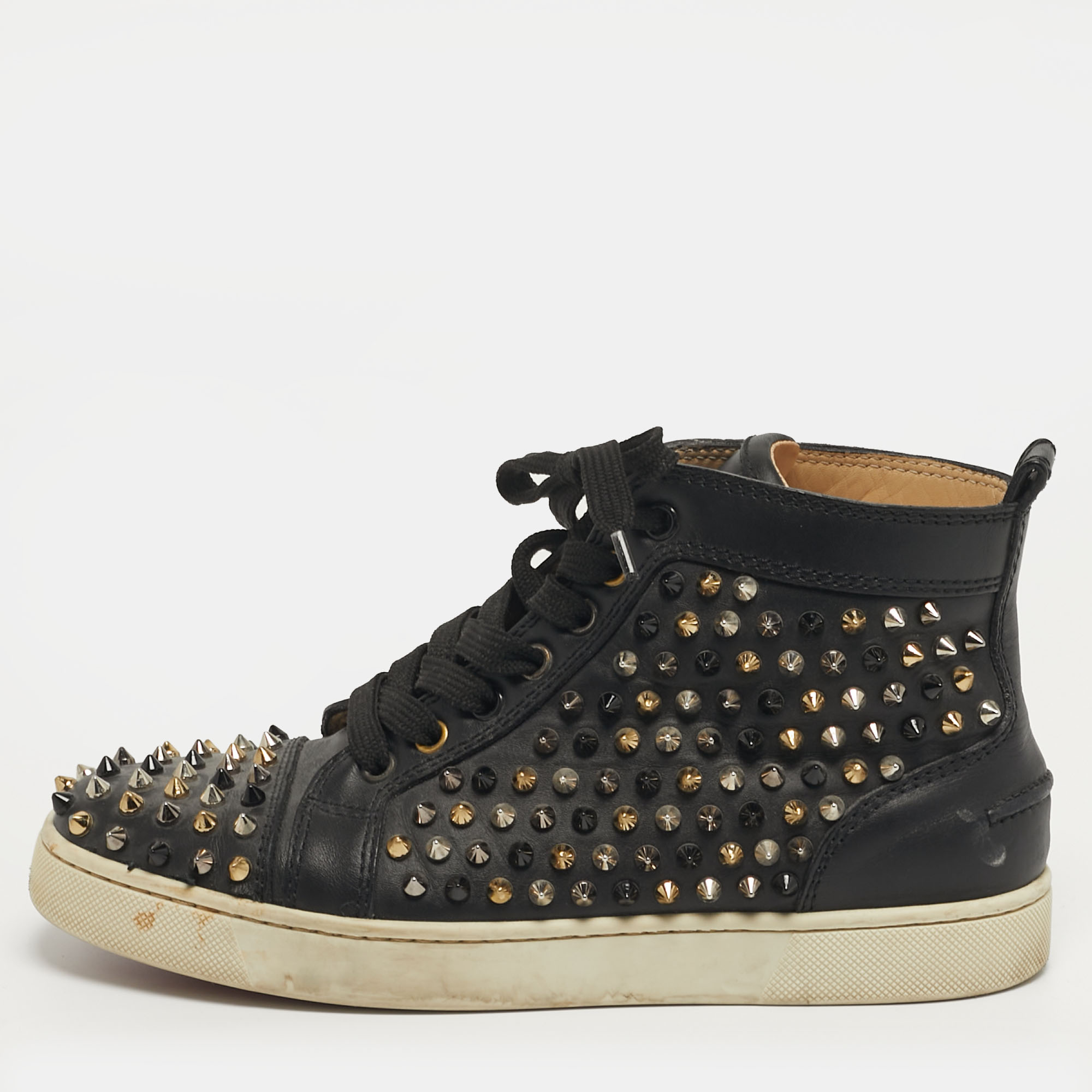 

Christian Louboutin Louis Spikes Size  Multicolor Leather High Top Sneakers