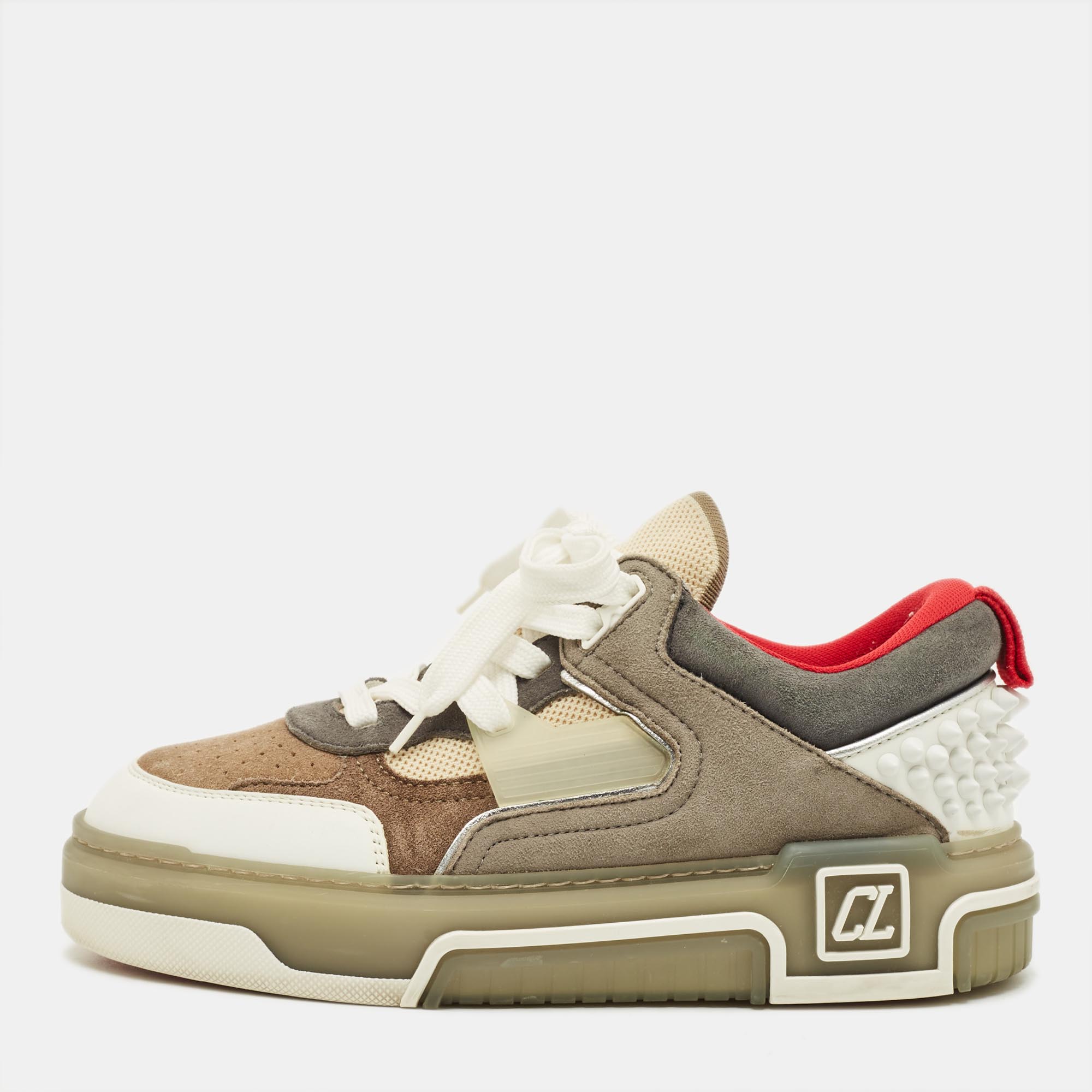 

Christian Louboutin Astroloubi Size  Multicolor Leather and Suede Lace Up Sneakers