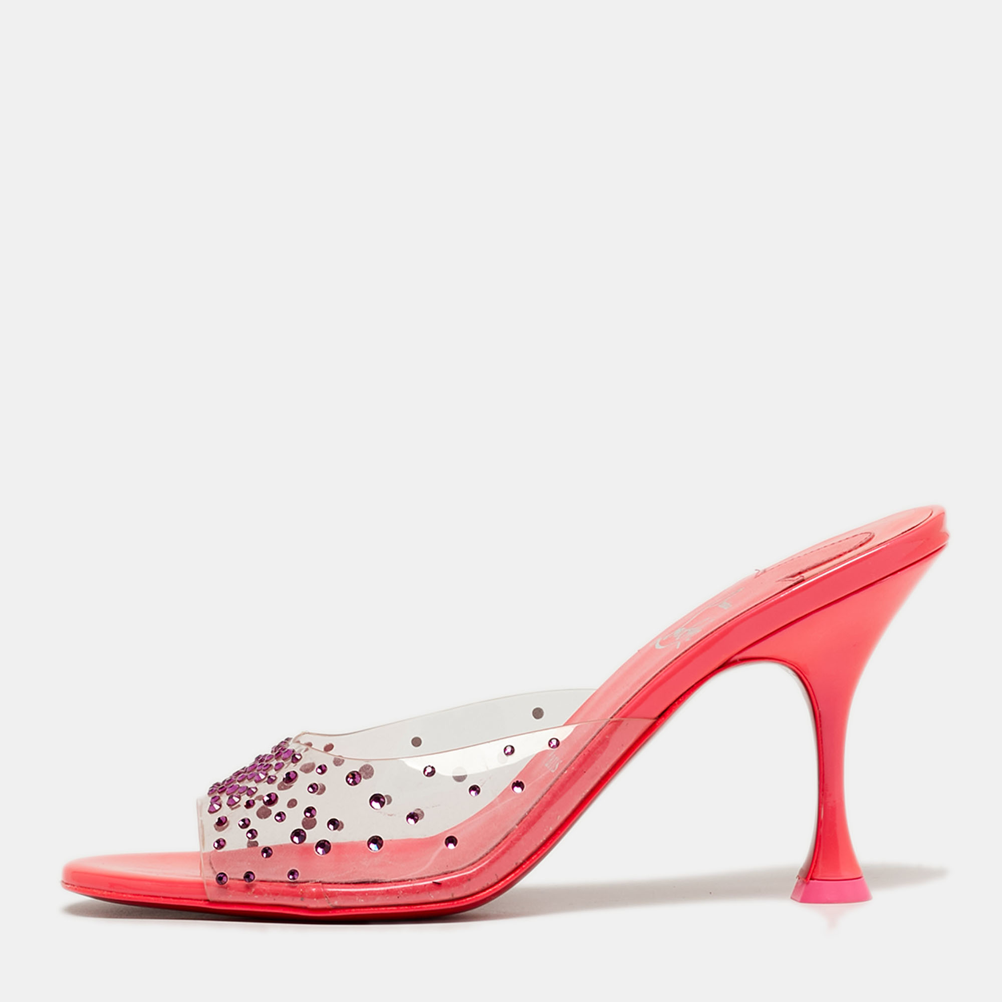 

Christian Louboutin Degramule Size  Transparent PVC Slide Sandals