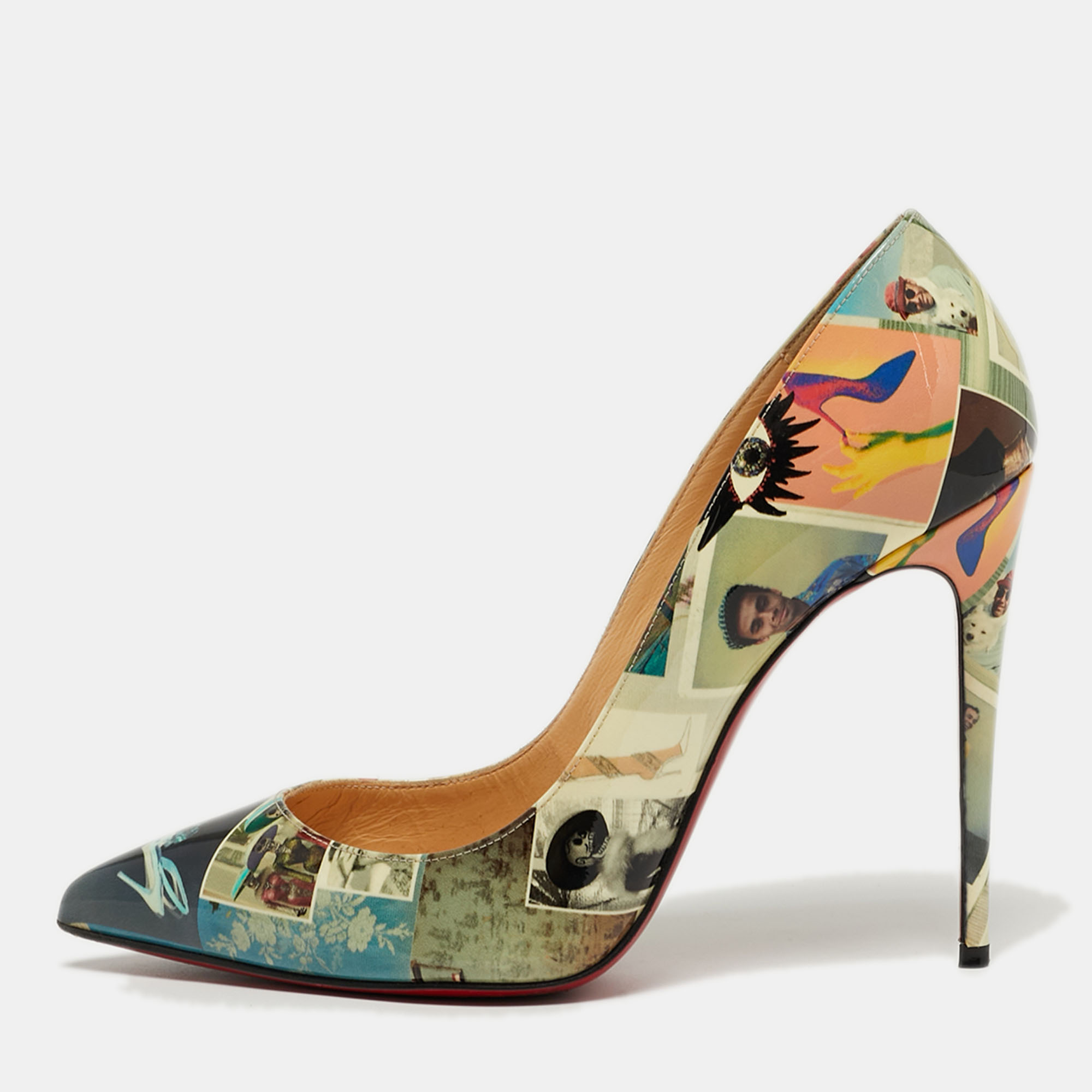 

Christian Louboutin Pigalle Follies Size  Multicolor Patent Leather Pumps