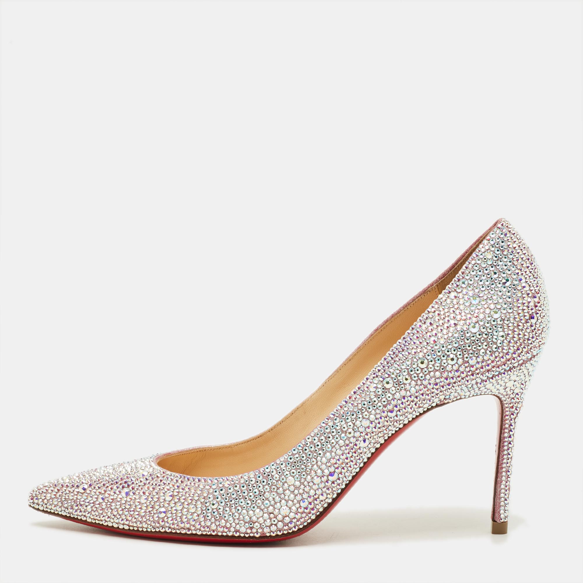 

Christian Louboutin kate strass Size  Silver Crystals and Leather Degrade Pumps