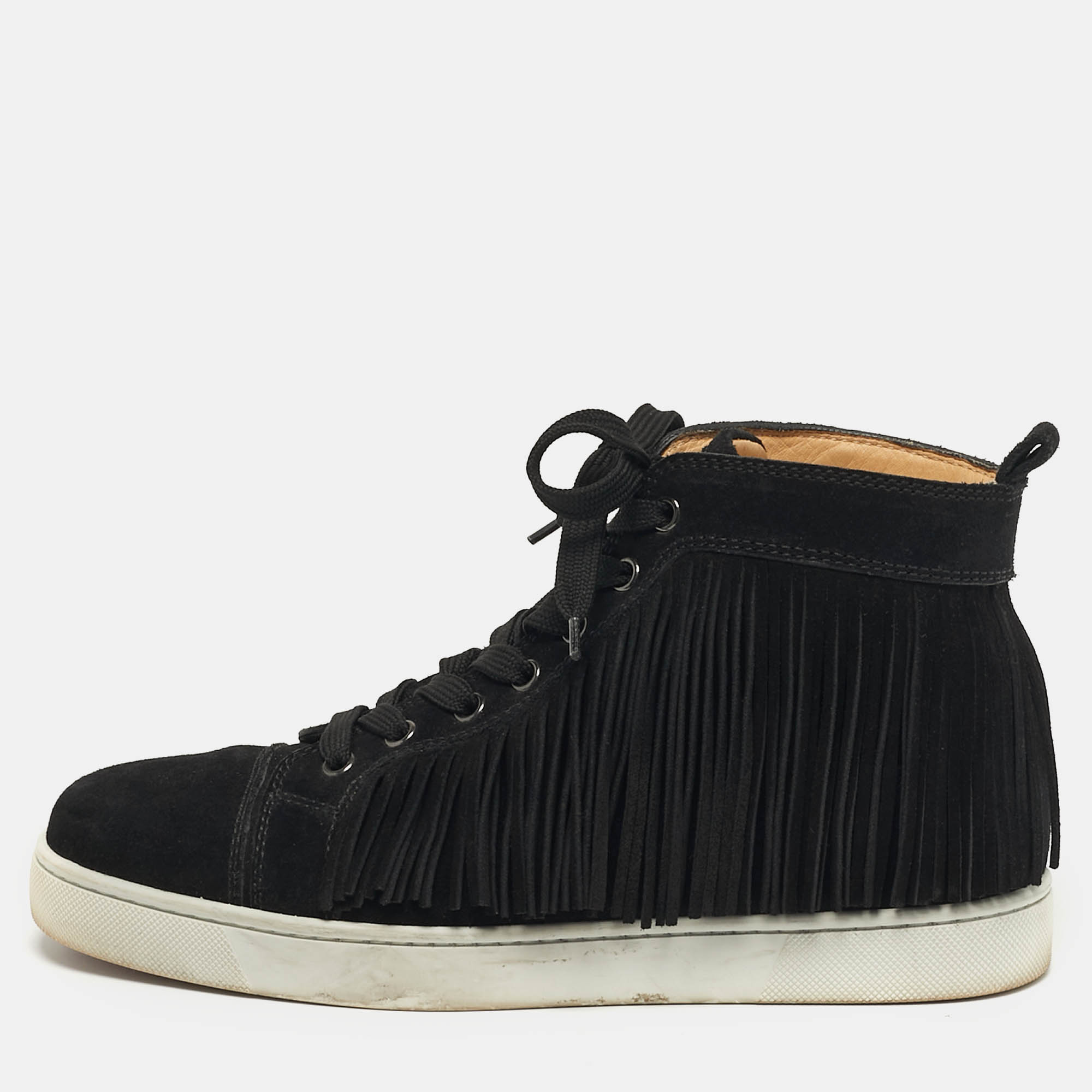 

Christian Louboutin Coachelito Size  Black Suede High Top Sneakers