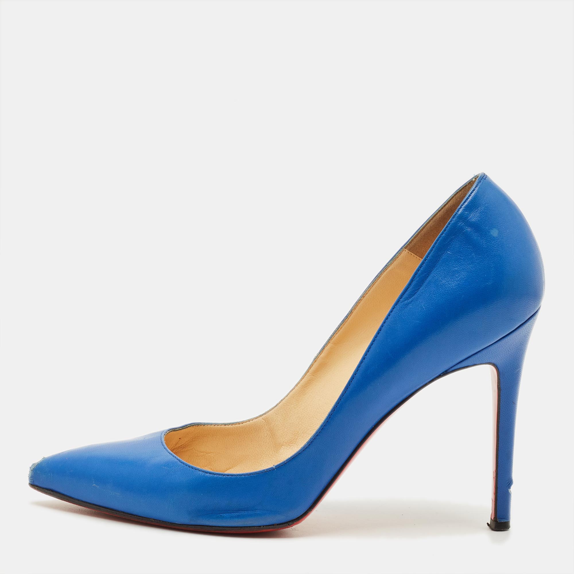 

Christian Louboutin So Kate Size  Blue Leather Pumps