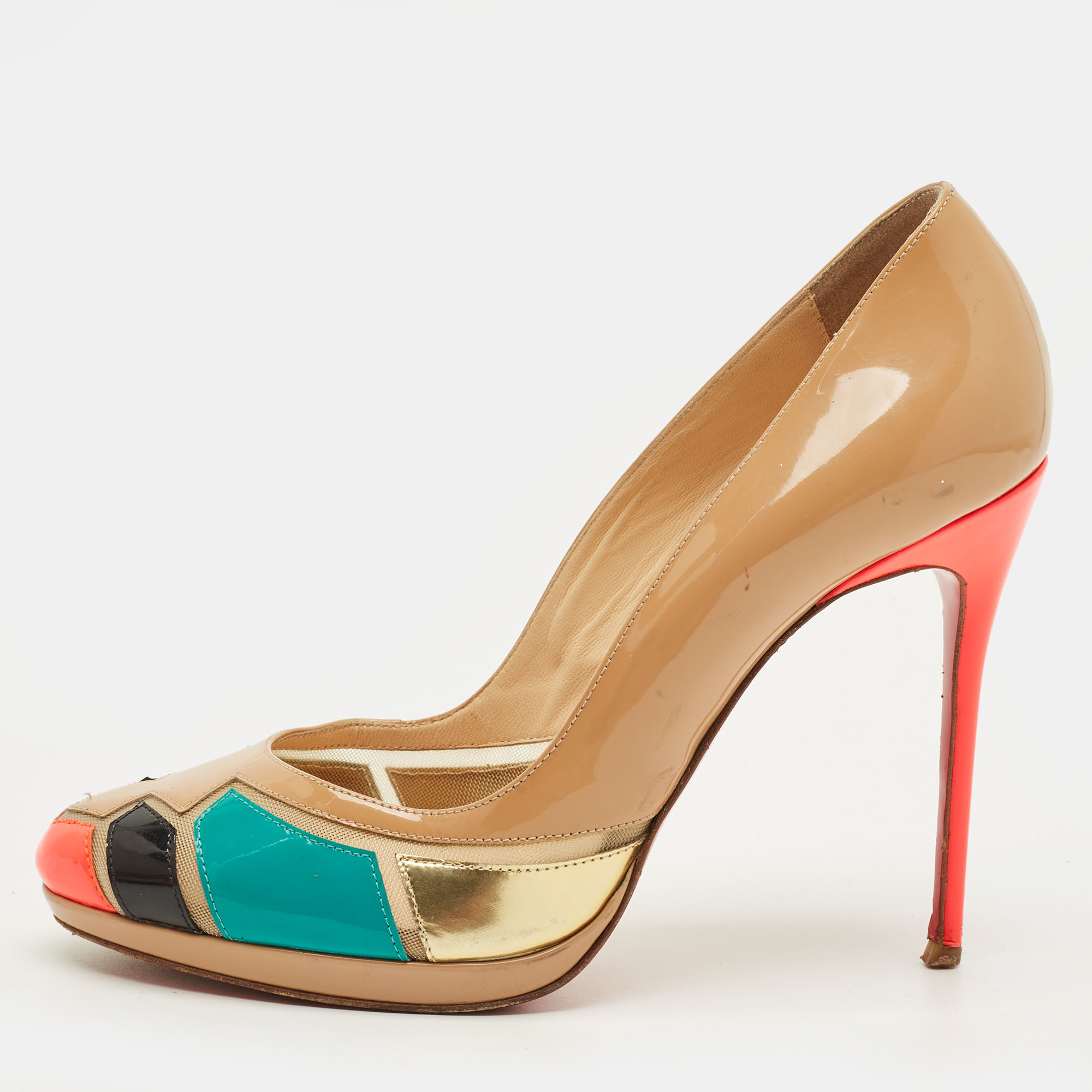 

Christian Louboutin Astrogirl Size  Multicolor Patent Leather Pumps