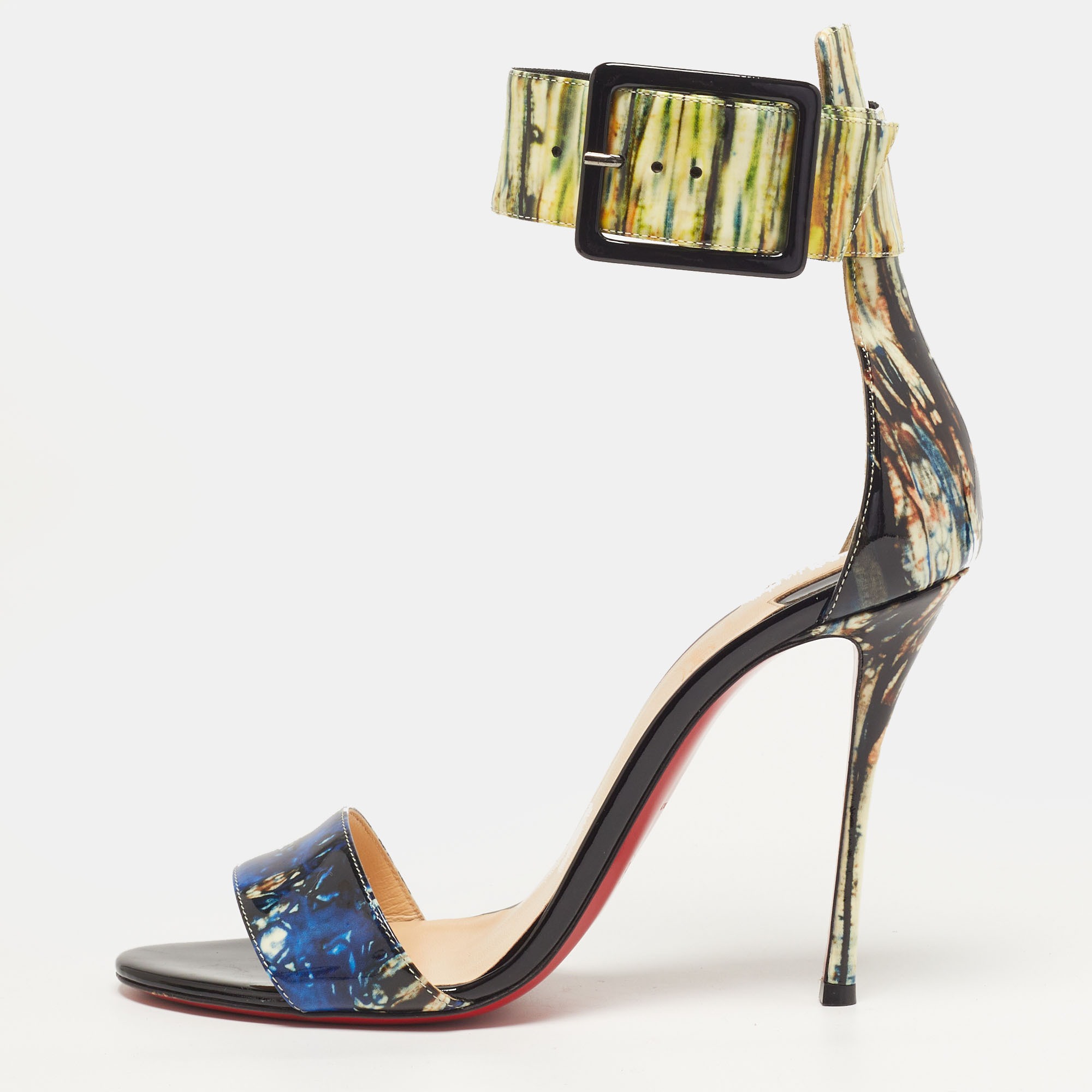 

Christian Louboutin runana Size  Multicolor Patent Leather Ankle Strap Sandals