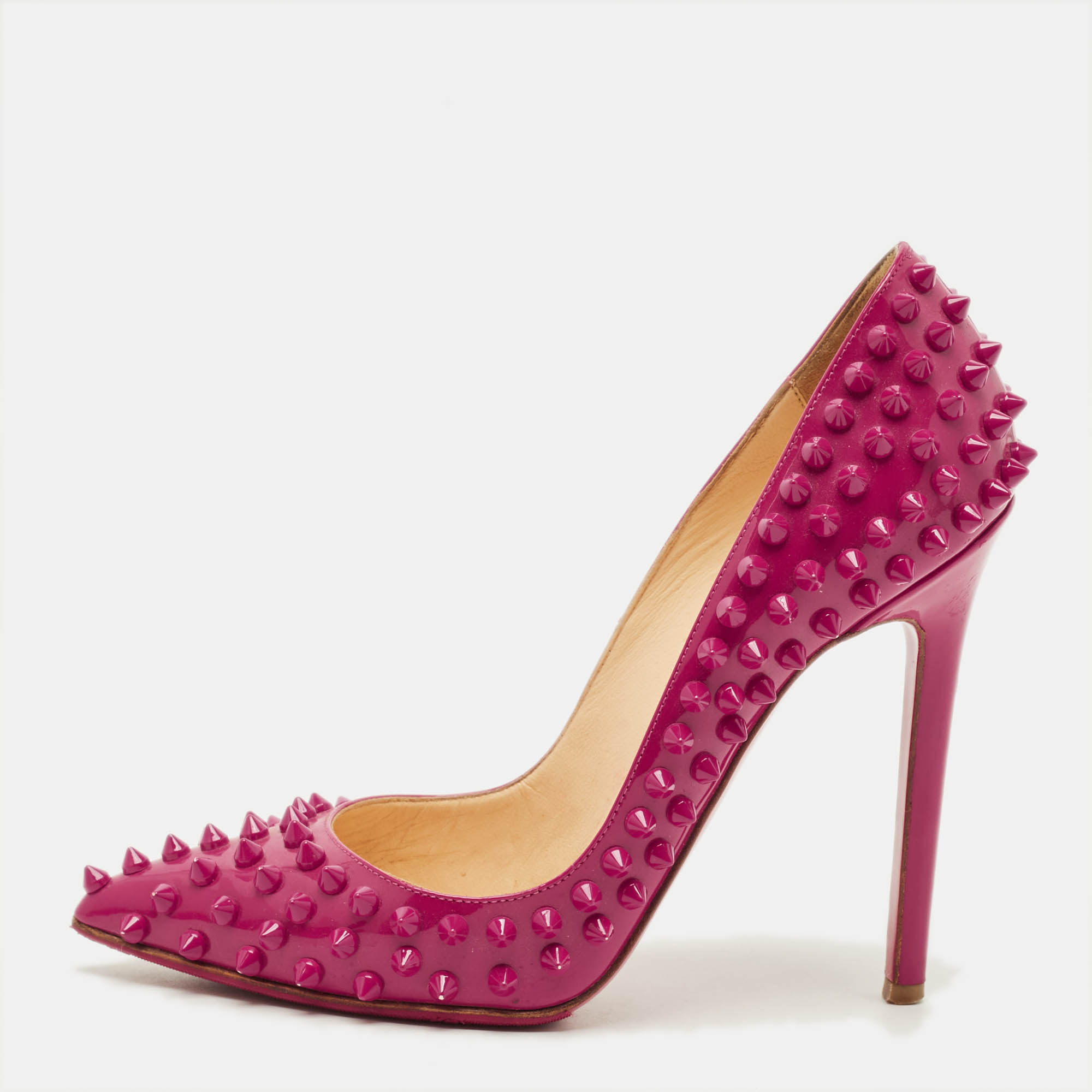 

Christian Louboutin Pigalle Spikes Size  Purple Patent Leather Pumps